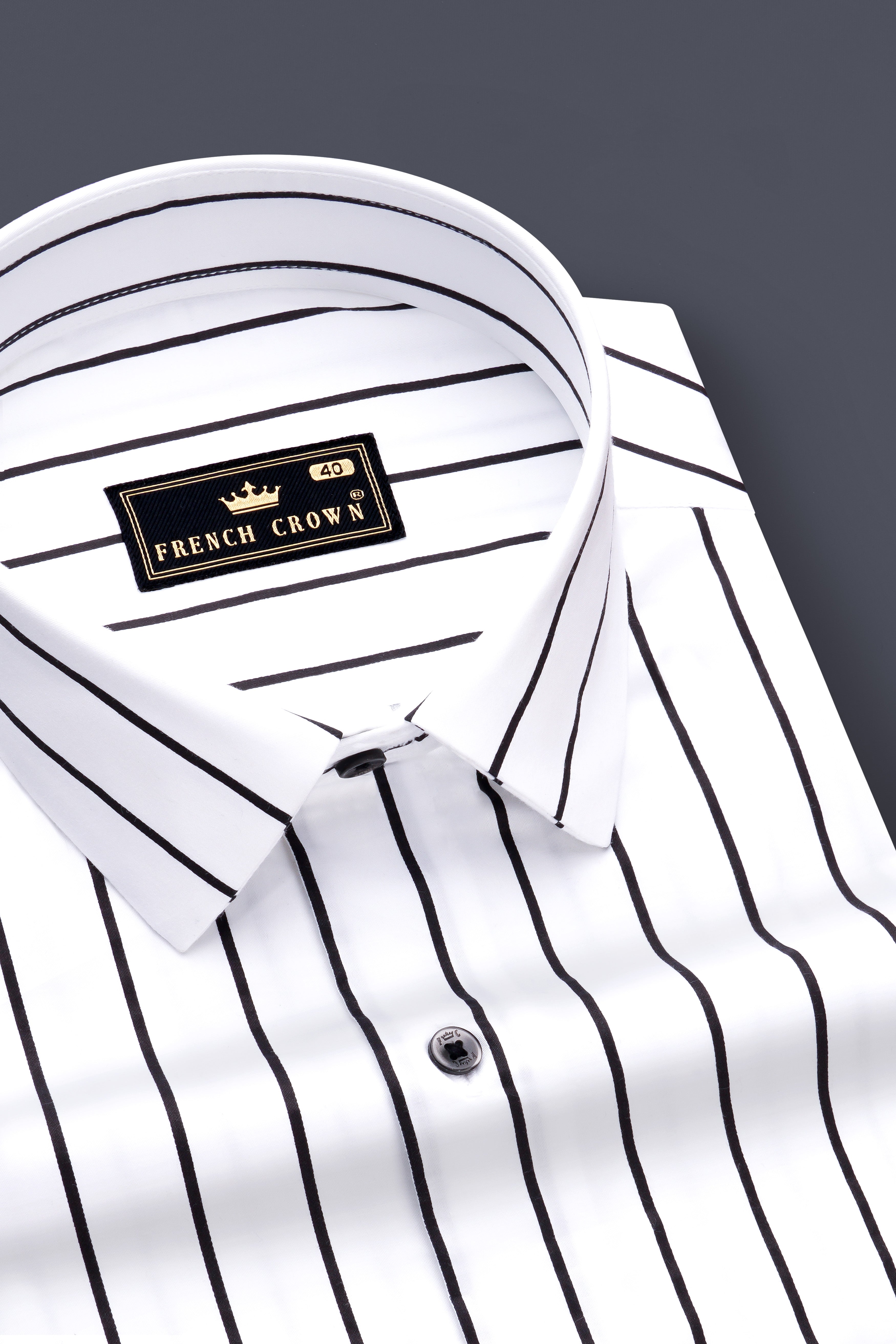 Nerbian-Bright White And Jade Black Pin Striped Subtle Sheen Super Soft Premium Cotton Dress Shirt