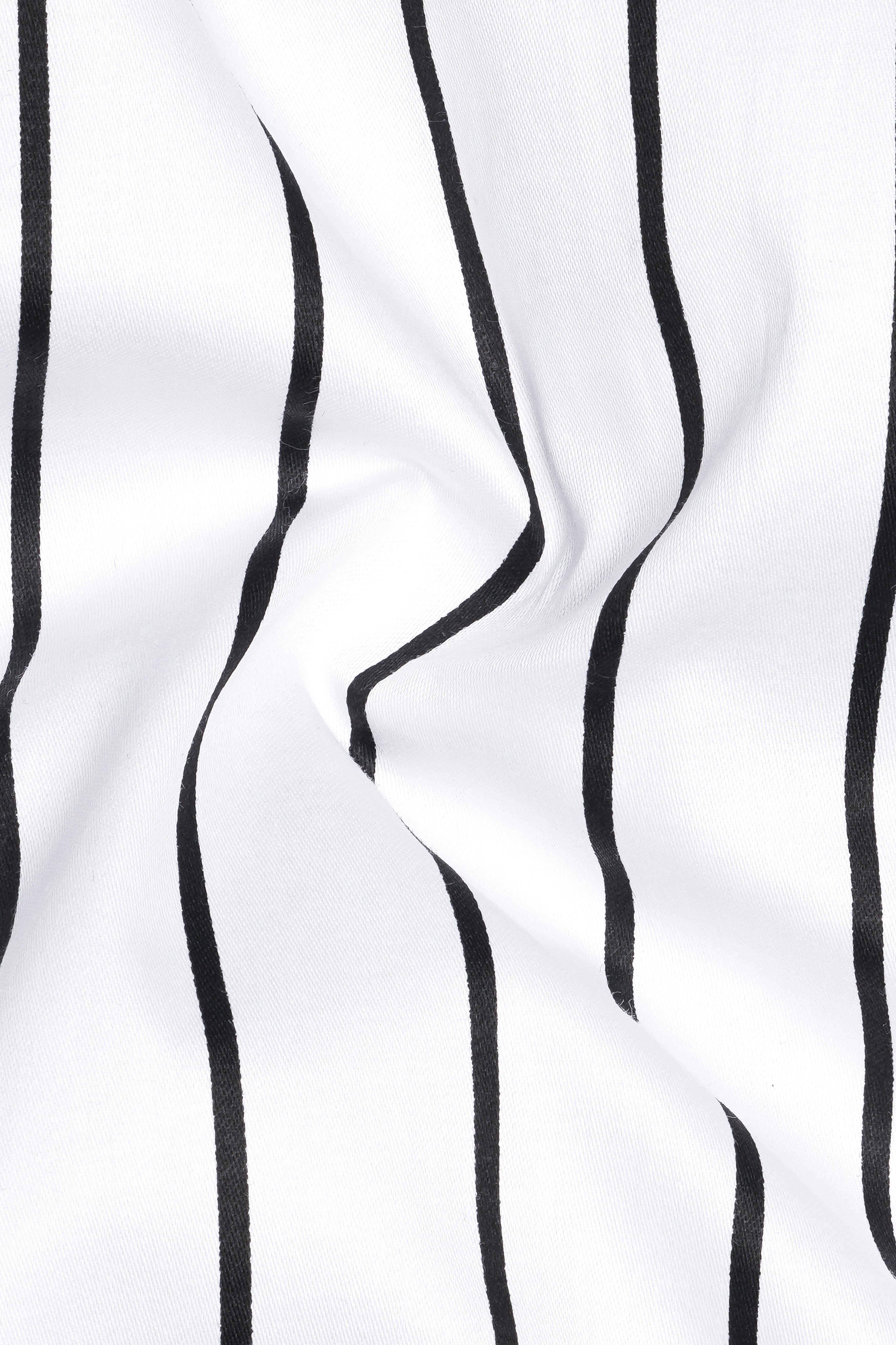 Nerbian-Bright White And Jade Black Pin Striped Subtle Sheen Super Soft Premium Cotton Dress Shirt