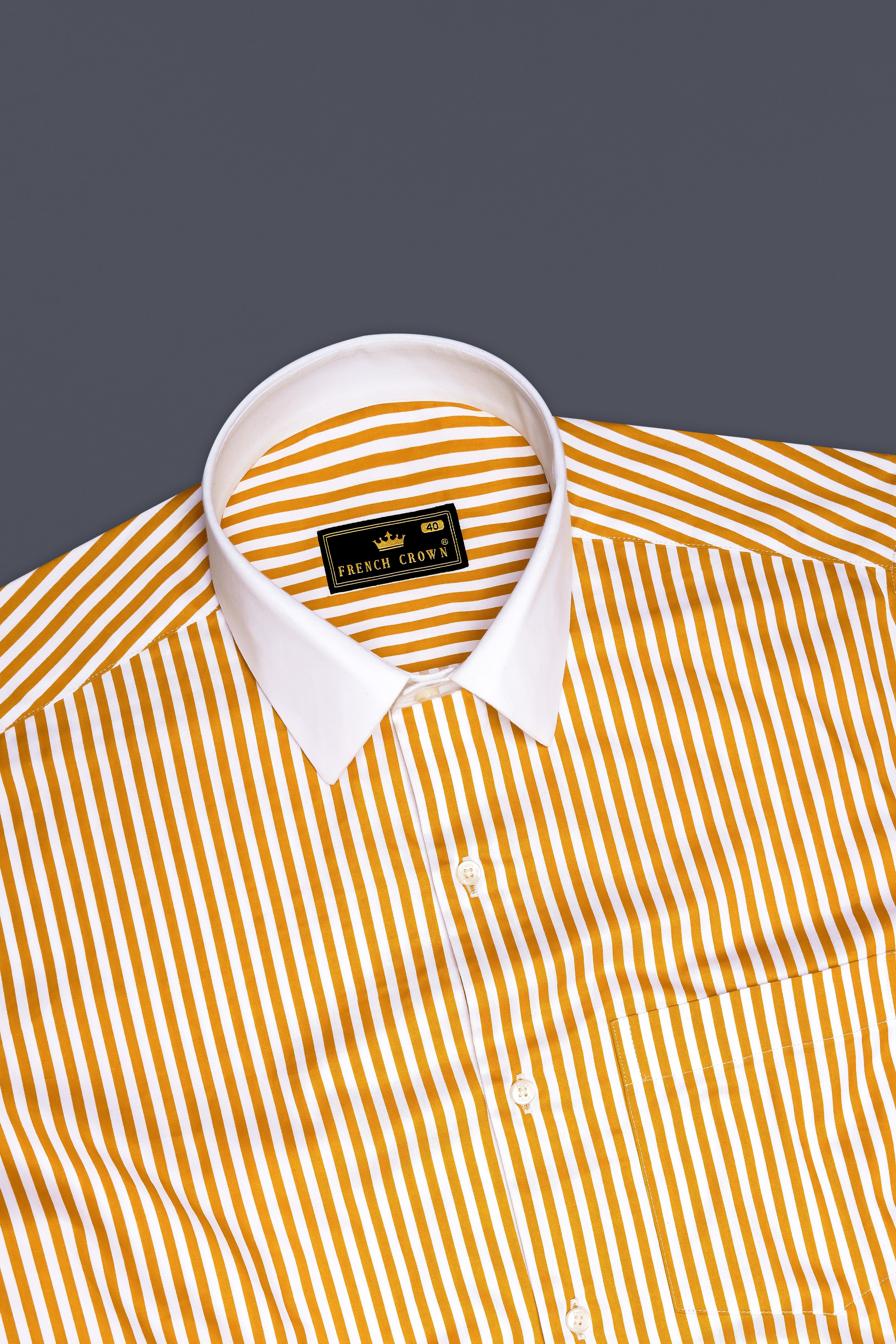 Solaro-Sunshade Yellow And Bright White Candy Striped Subtle Sheen Super Soft Premium Cotton Cuff Collar Dress Shirt 14024-WCC-38, 14024-WCC-H-38, 14024-WCC-39, 14024-WCC-H-39, 14024-WCC-40, 14024-WCC-H-40, 14024-WCC-42, 14024-WCC-H-42, 14024-WCC-44, 14024-WCC-H-44, 14024-WCC-46, 14024-WCC-H-46, 14024-WCC-48, 14024-WCC-H-48, 14024-WCC-50, 14024-WCC-H-50, 14024-WCC-52, 14024-WCC-H-52
