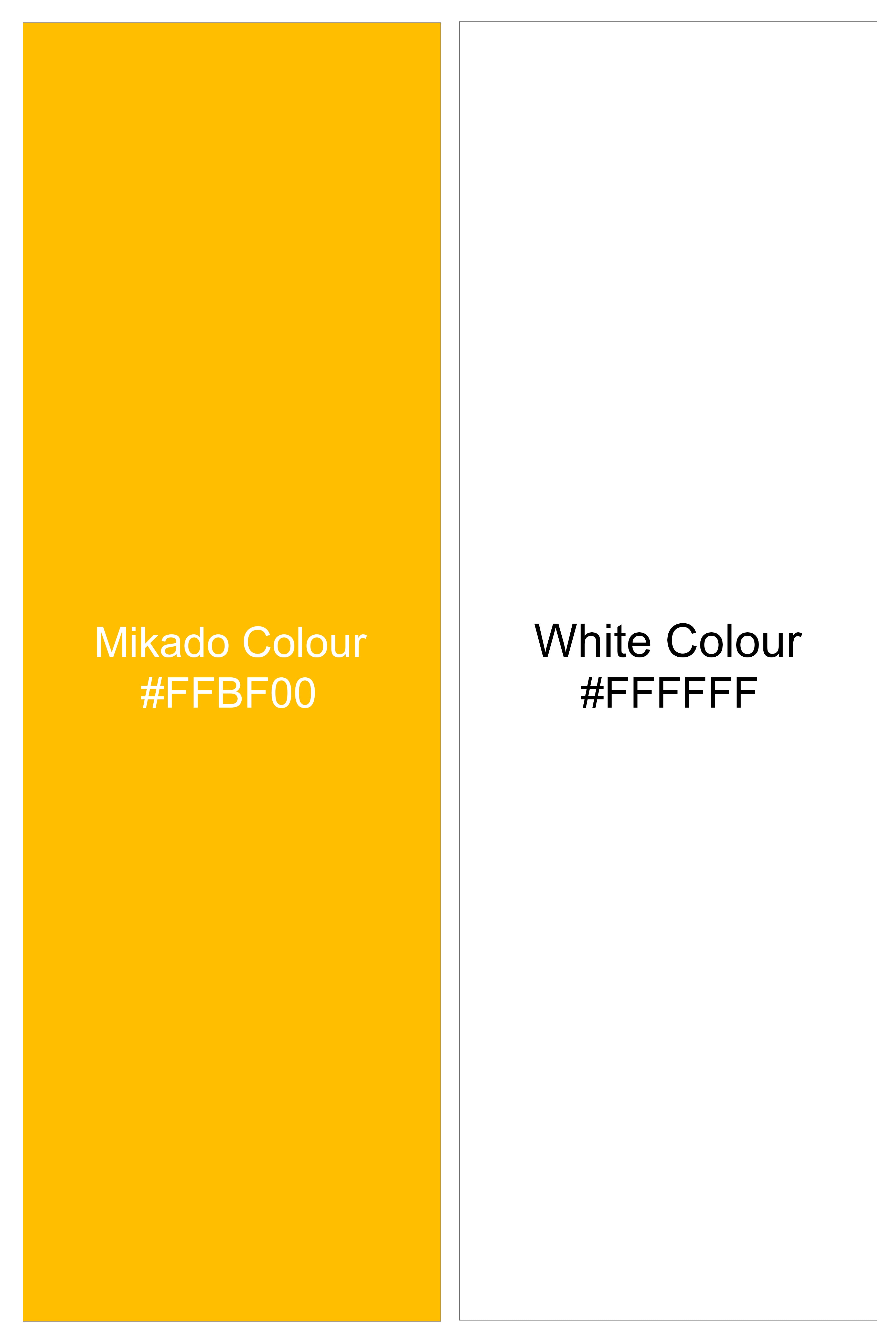 Clarivo-Mikado Yellow And Bright White Candy Striped Subtle Sheen Super Soft Premium Cotton Dress Shirt