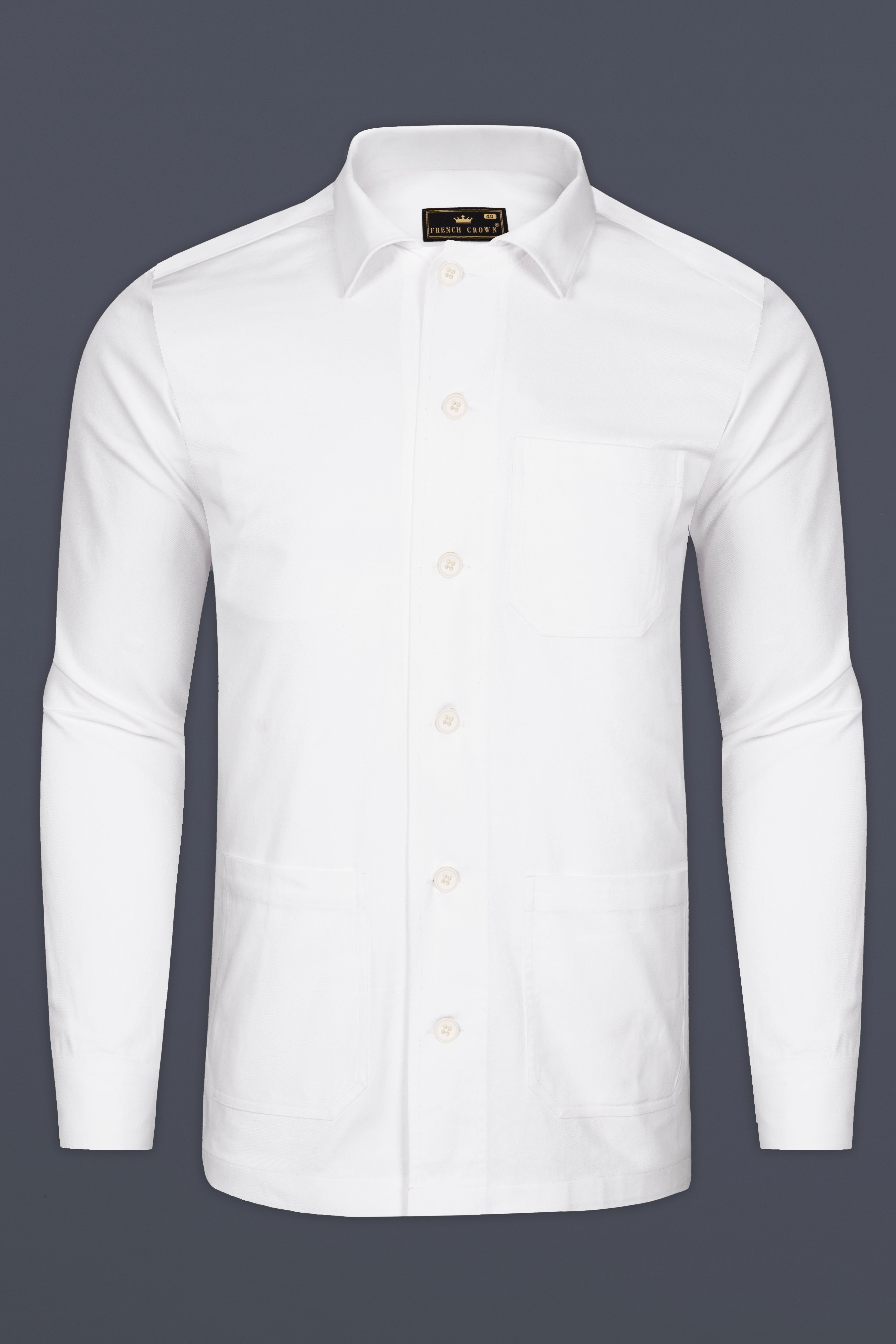 Alvesso-Bright White Heavyweight Premium Cotton Designer Overshirt/Shacket