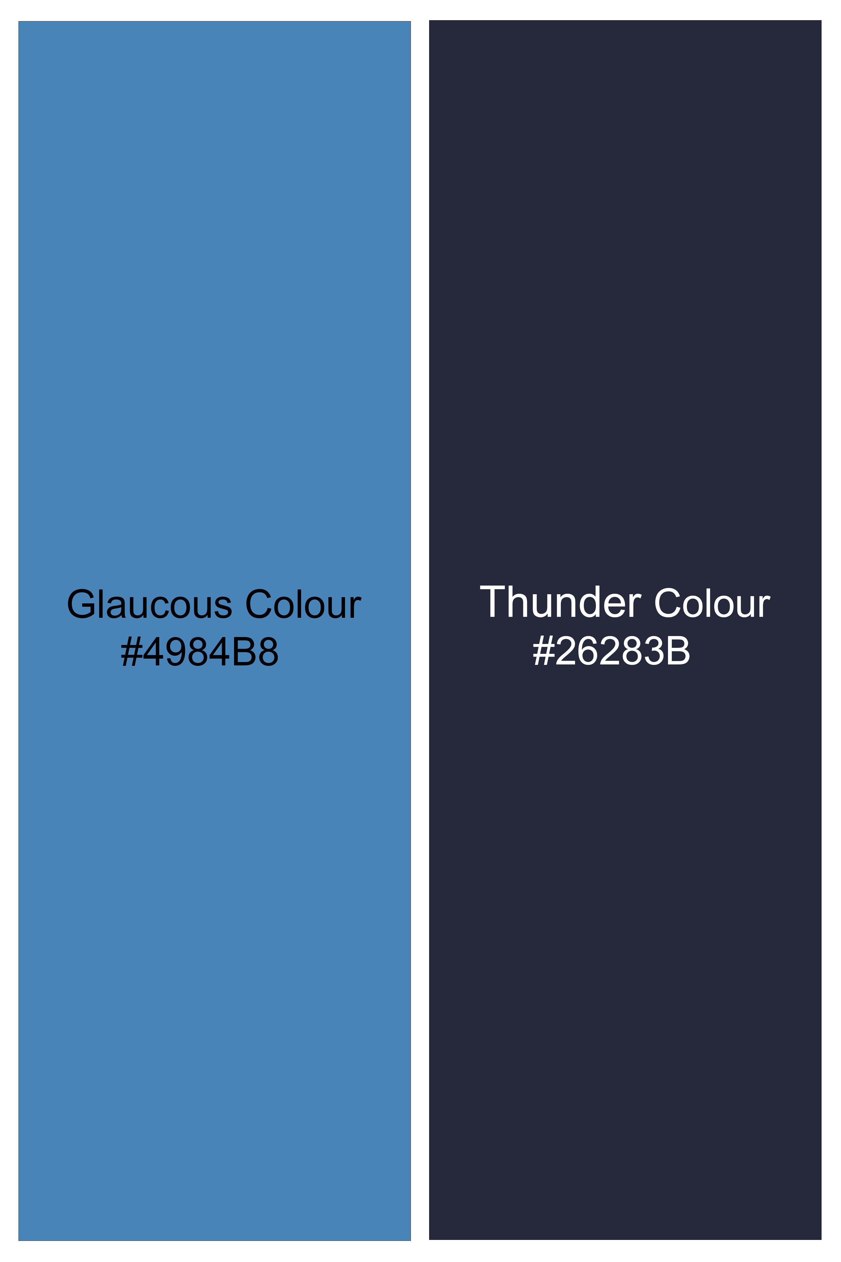 Ironoro-Glaucous Blue And Thunder Plaid Twill Heavyweight Designer Ovesrhirt/Shacket