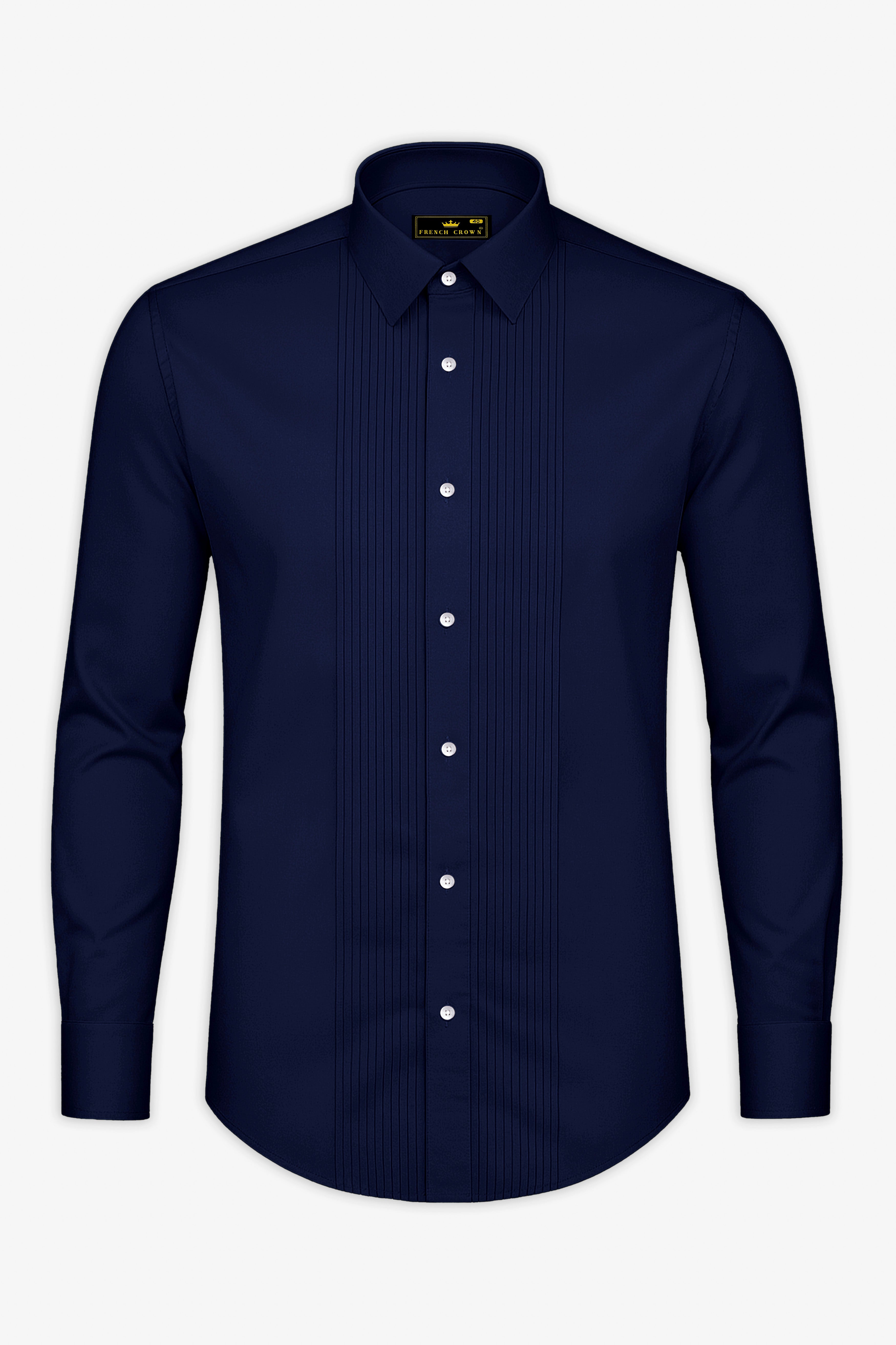 Bluvoro-Mirage Blue Subtle Sheen Super Soft Premium Cotton Tuxedo Shirt