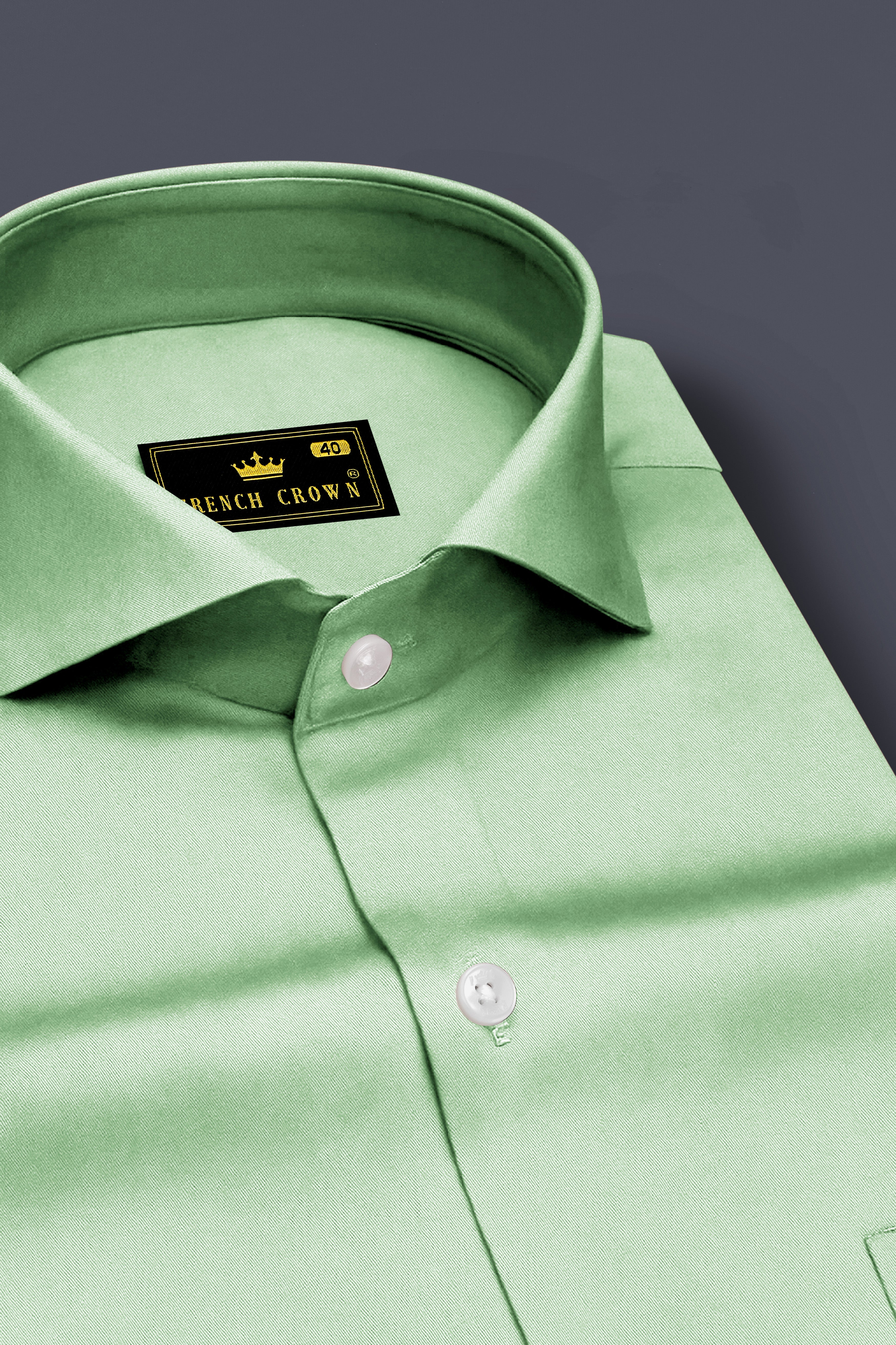 Verdoro-Oxley Green Subtle Sheen Super Soft Premium Cotton Cut Away Collar Dress Shirt