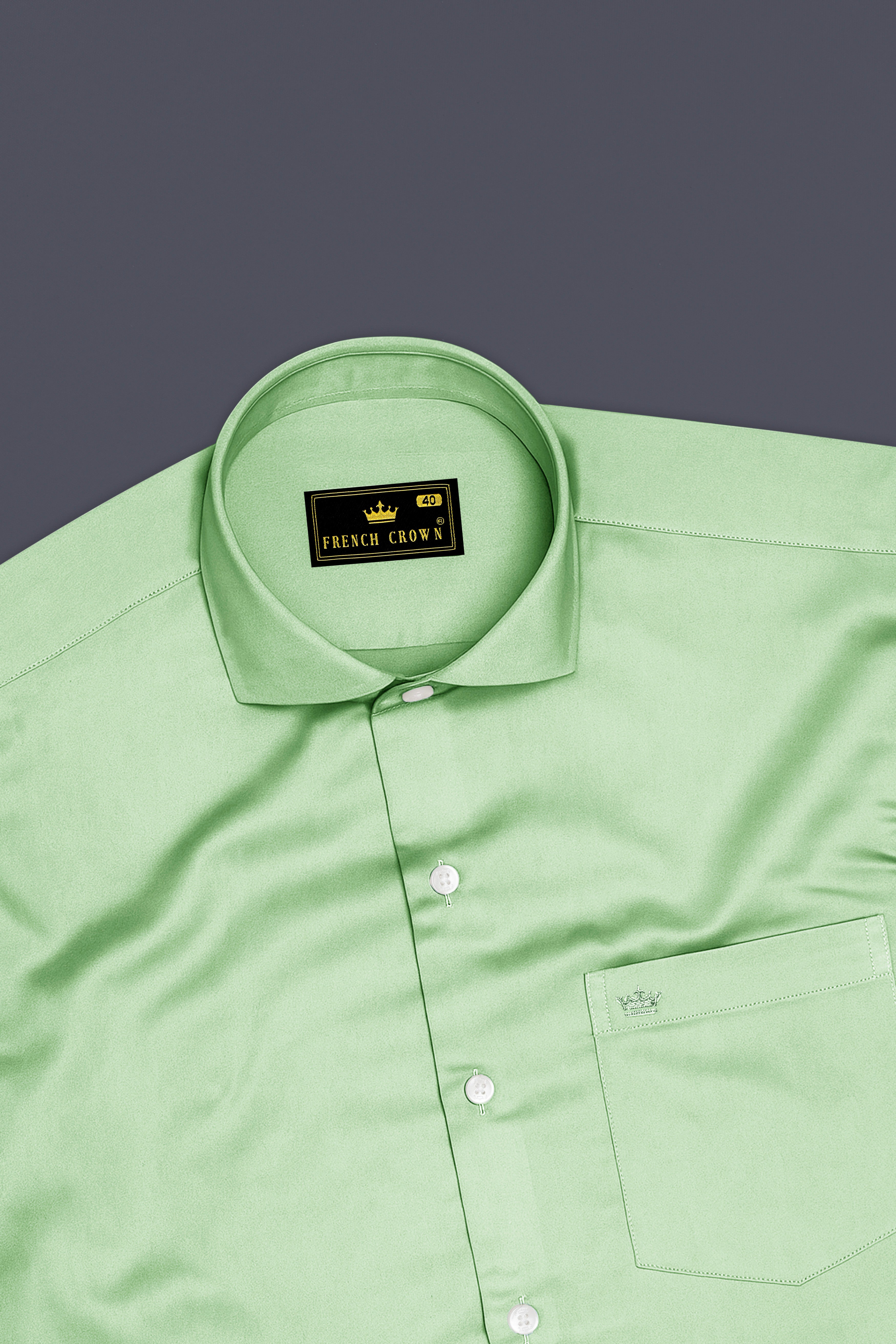 Verdoro-Oxley Green Subtle Sheen Super Soft Premium Cotton Cut Away Collar Dress Shirt