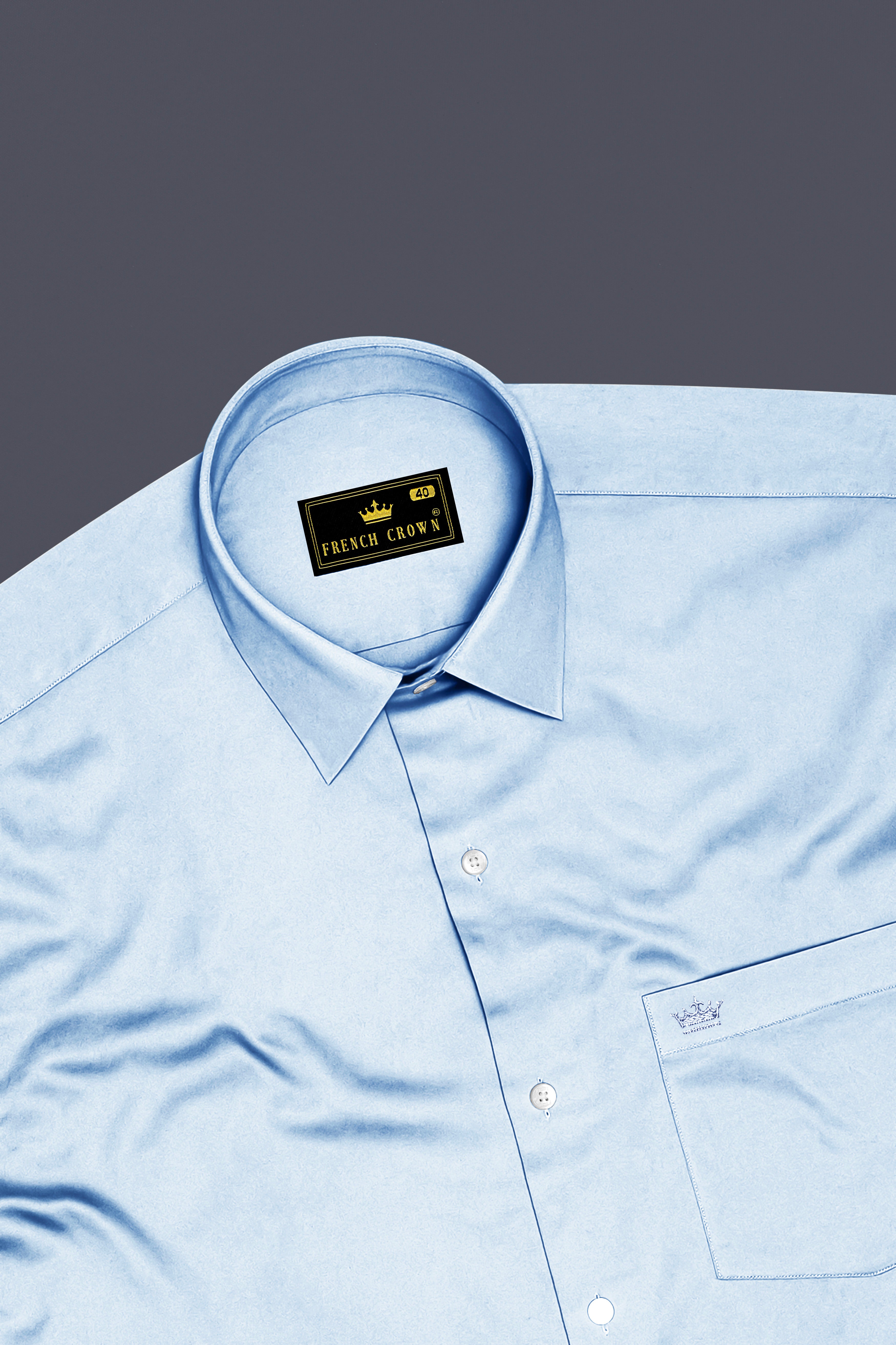 Bluessenza-Cornflower Blue Subtle Sheen Super Soft Premium Cotton Dress Shirt