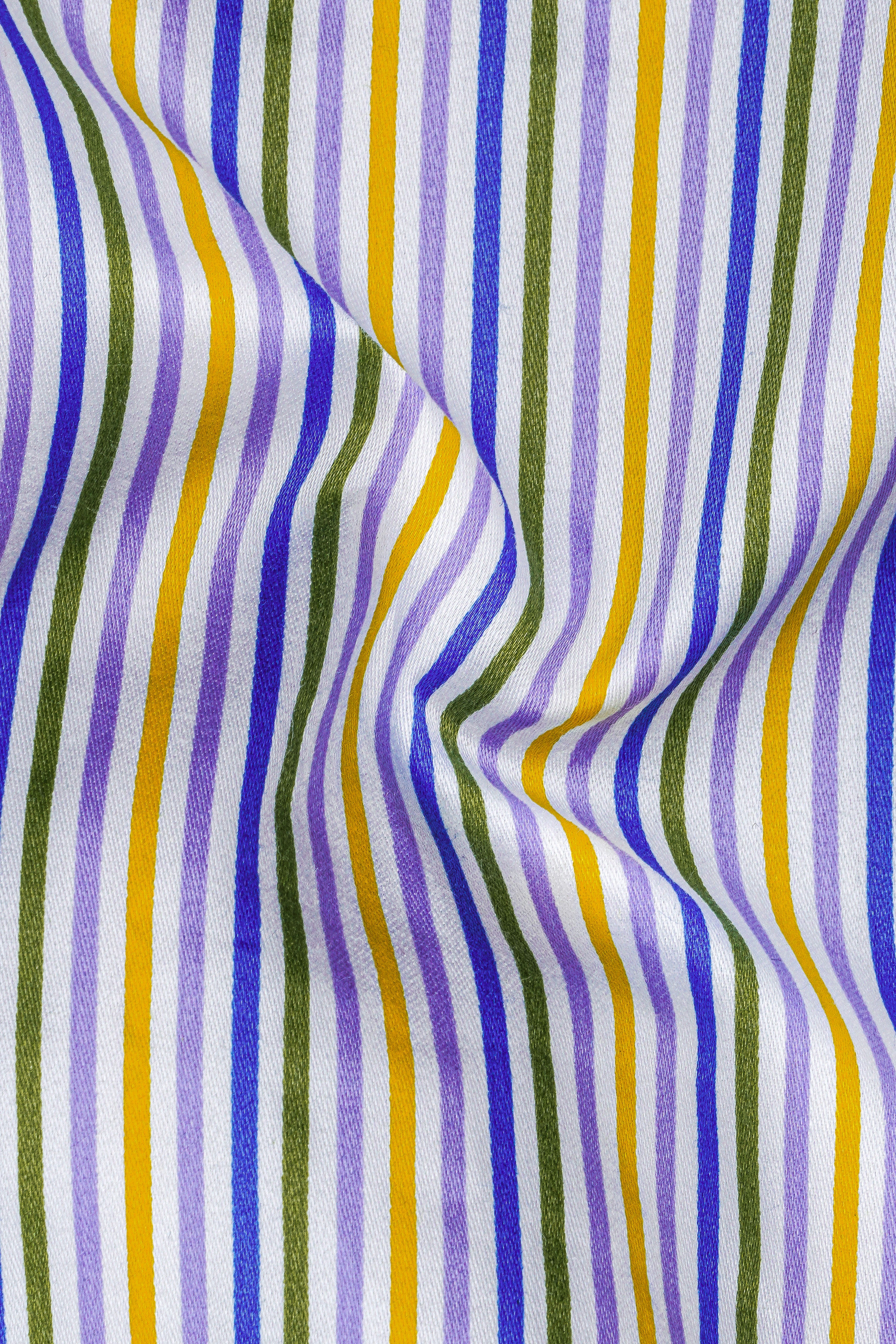 Purvoro-Casper Purple Aradonis Multicolour Striped Subtle Sheen Super Soft Premium Cotton Dress Shirt