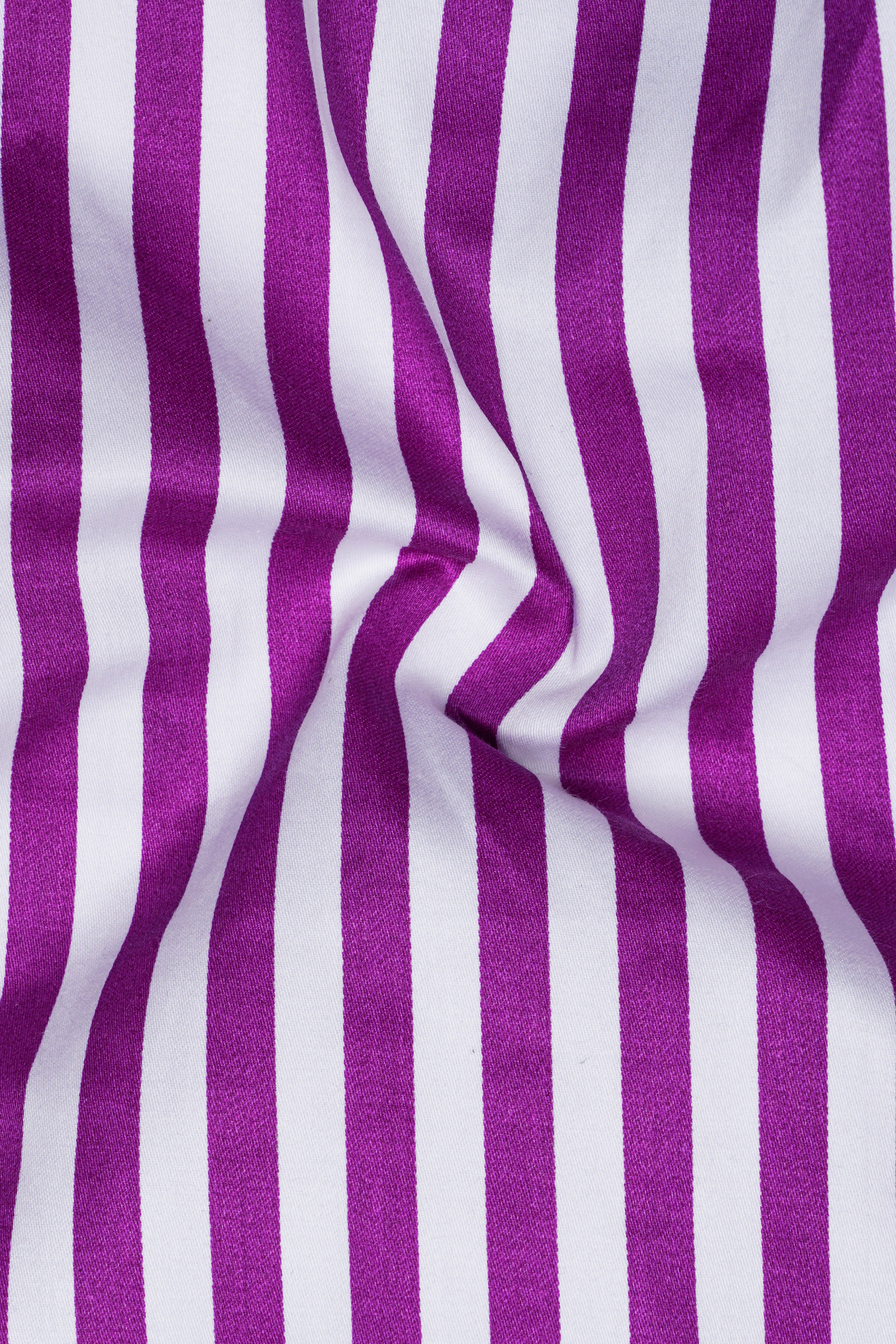 Candrosa-Fuchsia Purple And Bright White Candy Striped Super Soft Premium Cotton Dress Shirt