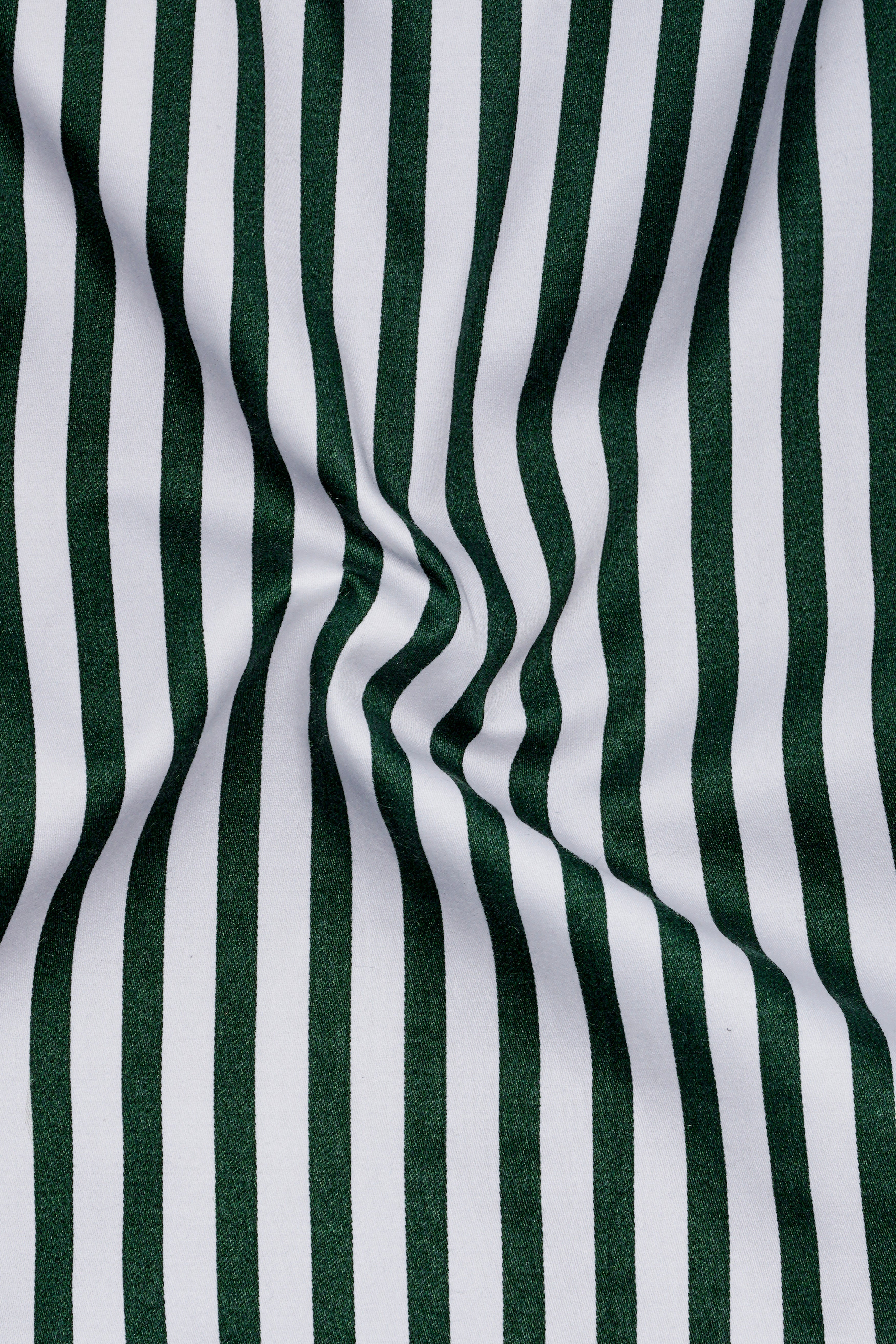 Thalvoro-Phthalo Green And Bright White Candy Striped Super Soft Premium Cotton Dress Shirt