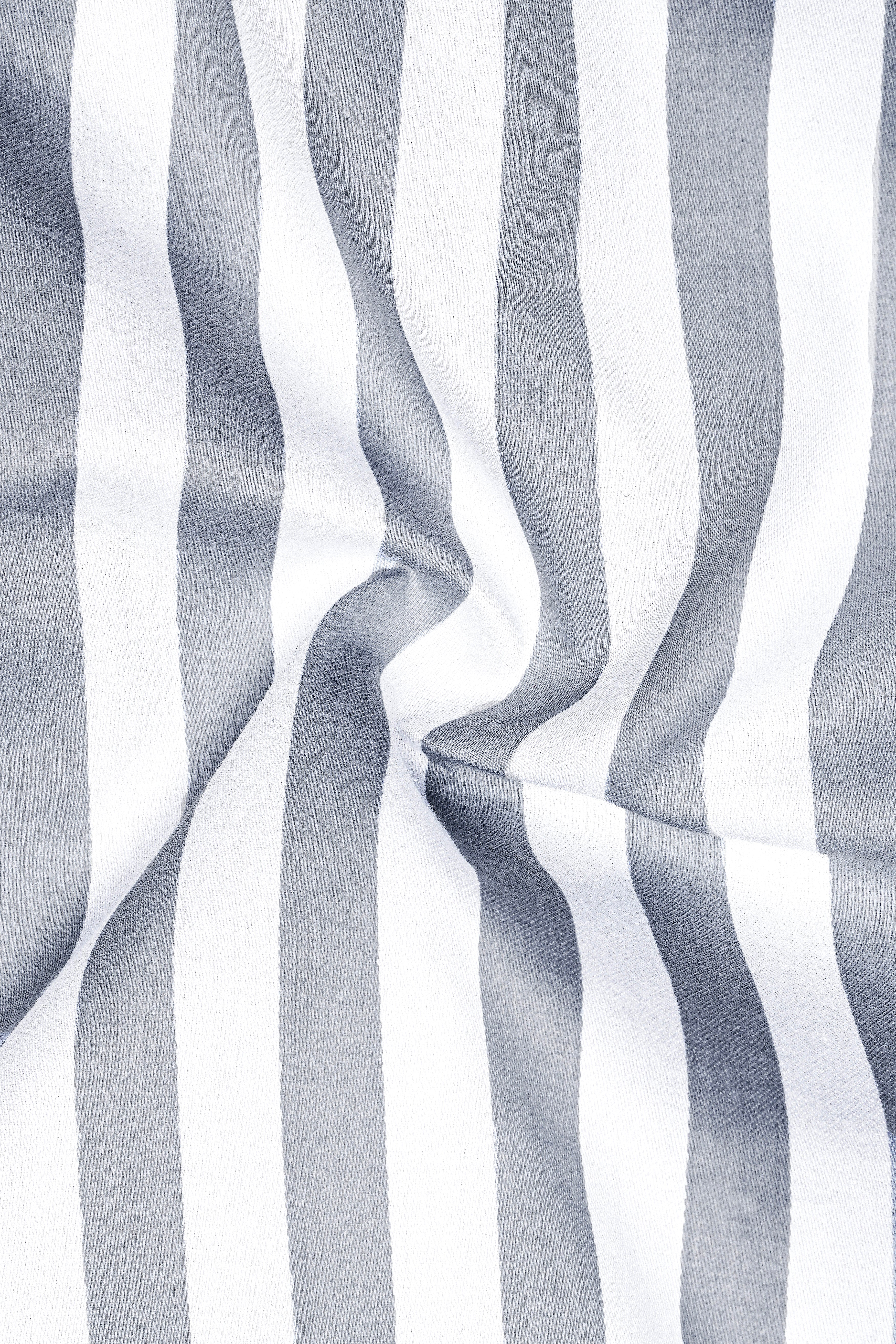 Lustravo-Santa Gray And Bright White Awning Striped Subtle Sheen Super Soft Premium Cotton Dress Shirt