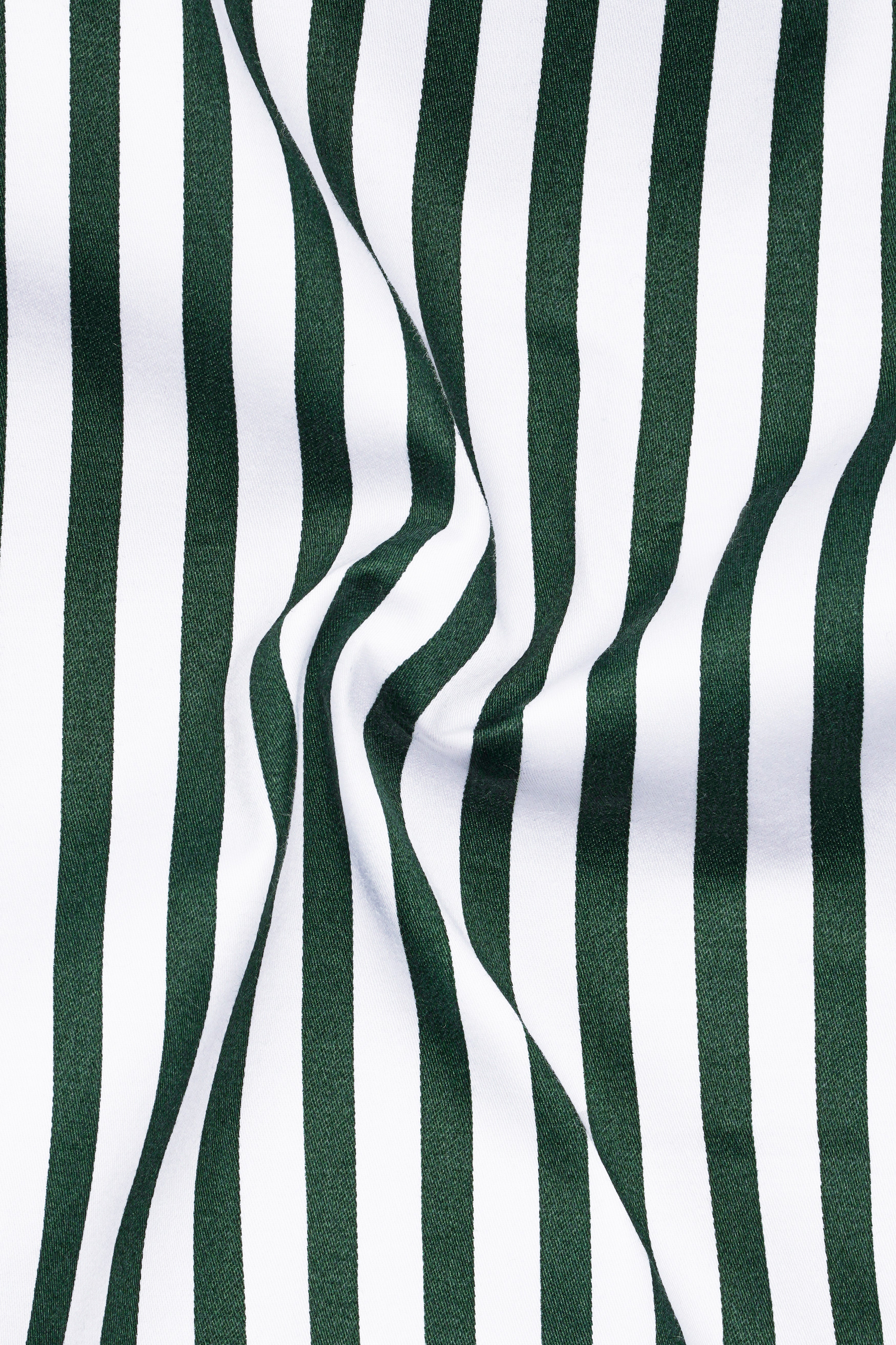 Thalvoro-Phthalo Green And Bright White Candy Striped Subtle Sheen Super Soft Premium Cotton Dress Shirt