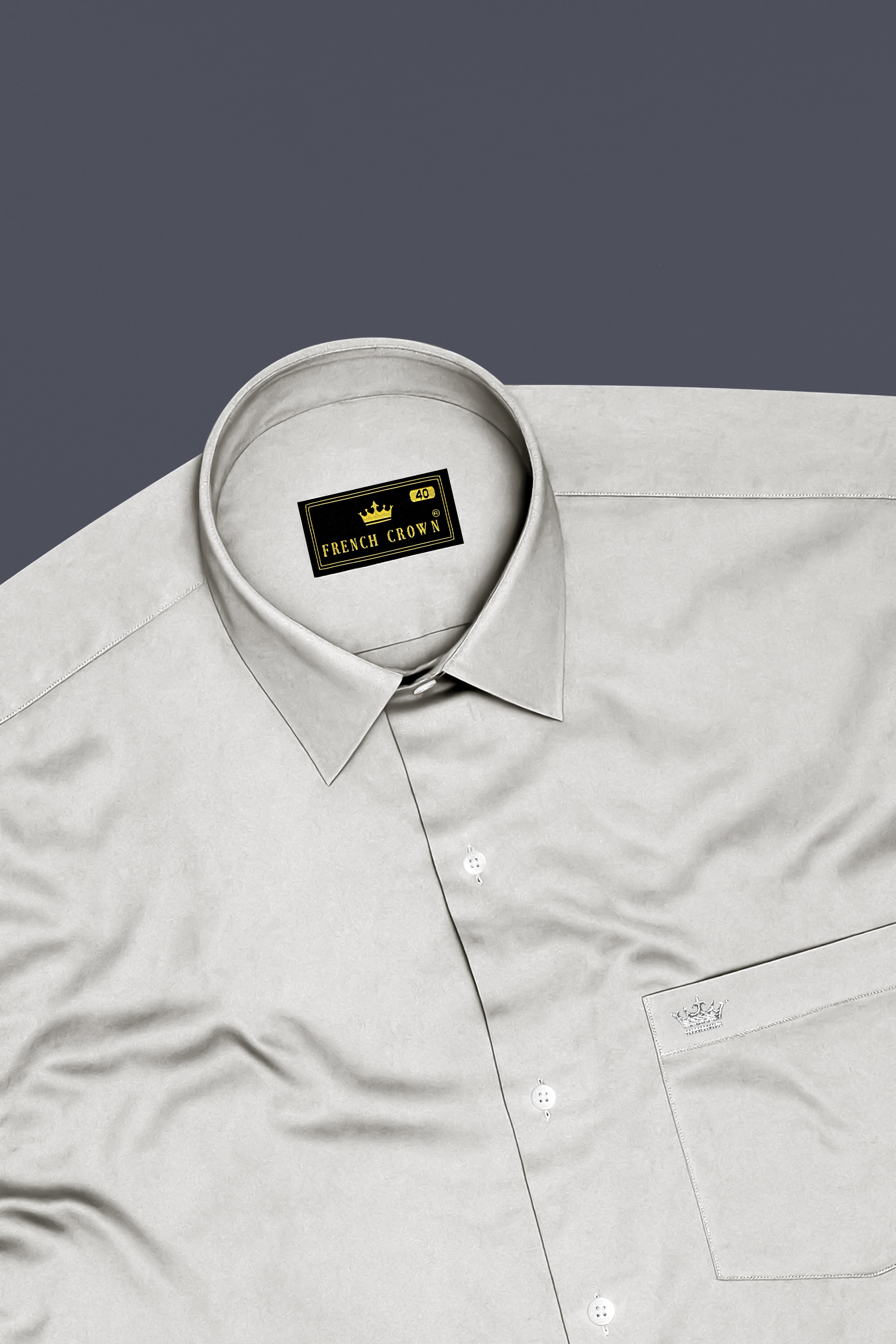 Aurequil-Quil Gray Subtle Sheen Super Soft Premium Cotton Dress Shirt