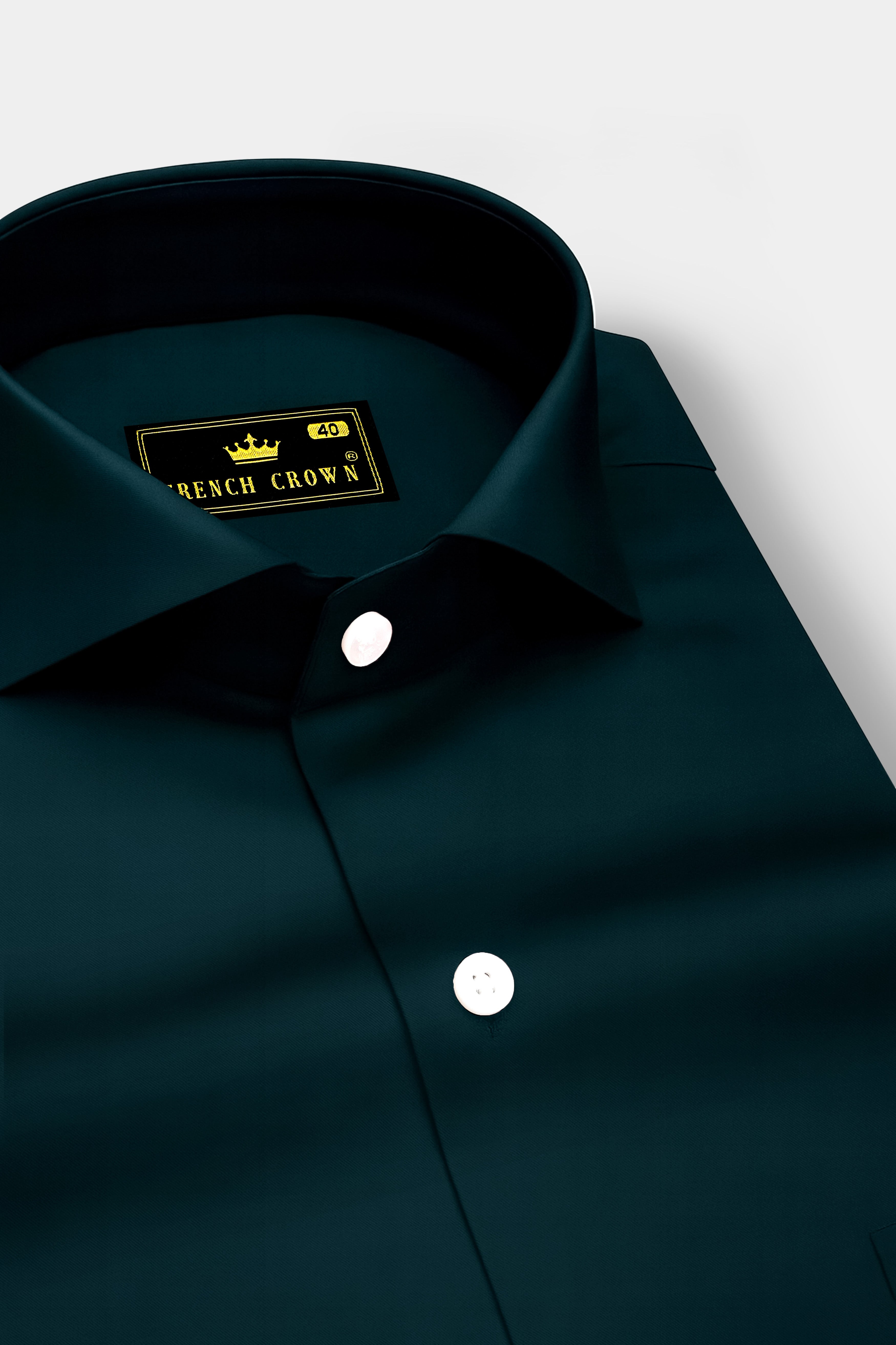 Aureburn-Burnham Green Subtle Sheen Super Soft Premium Cotton Cut Away Collar Dress Shirt