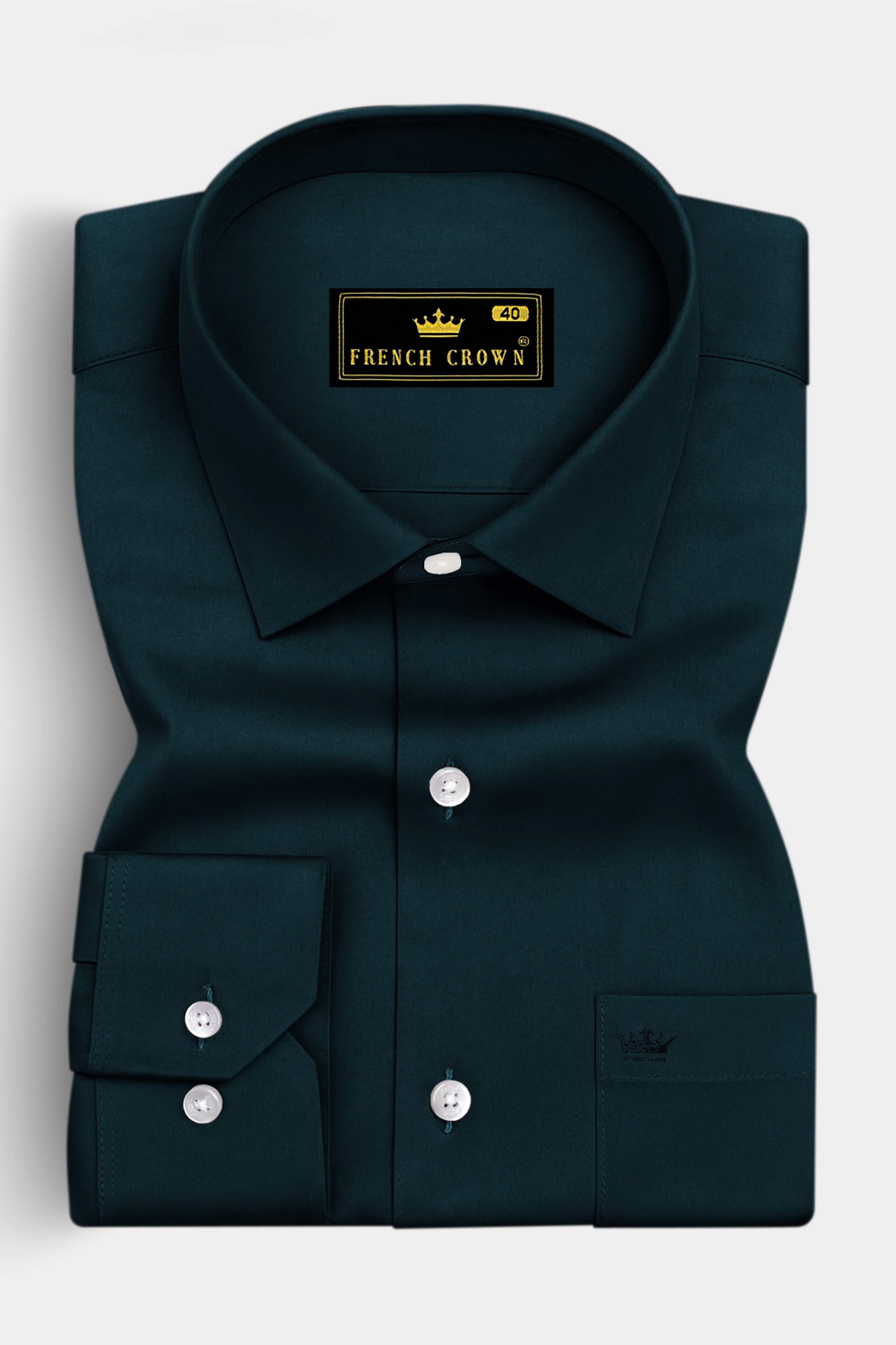 Aureburn-Burnham Green Subtle Sheen Super Soft Premium Cotton Dress Shirt