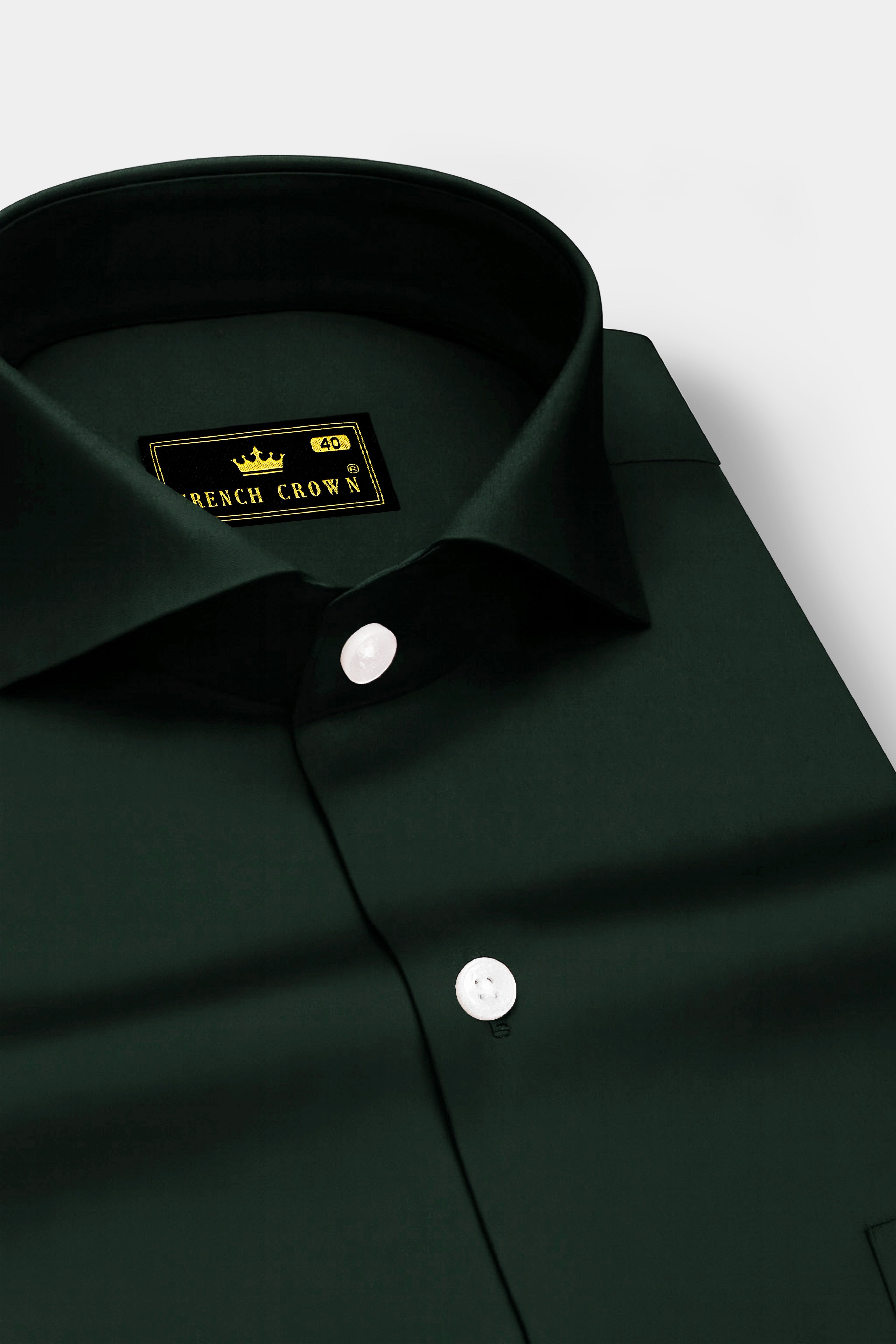 Thalvoro-Phthalo Green Subtle Sheen Super Soft Premium Cotton Cut Away Collar Dress Shirt