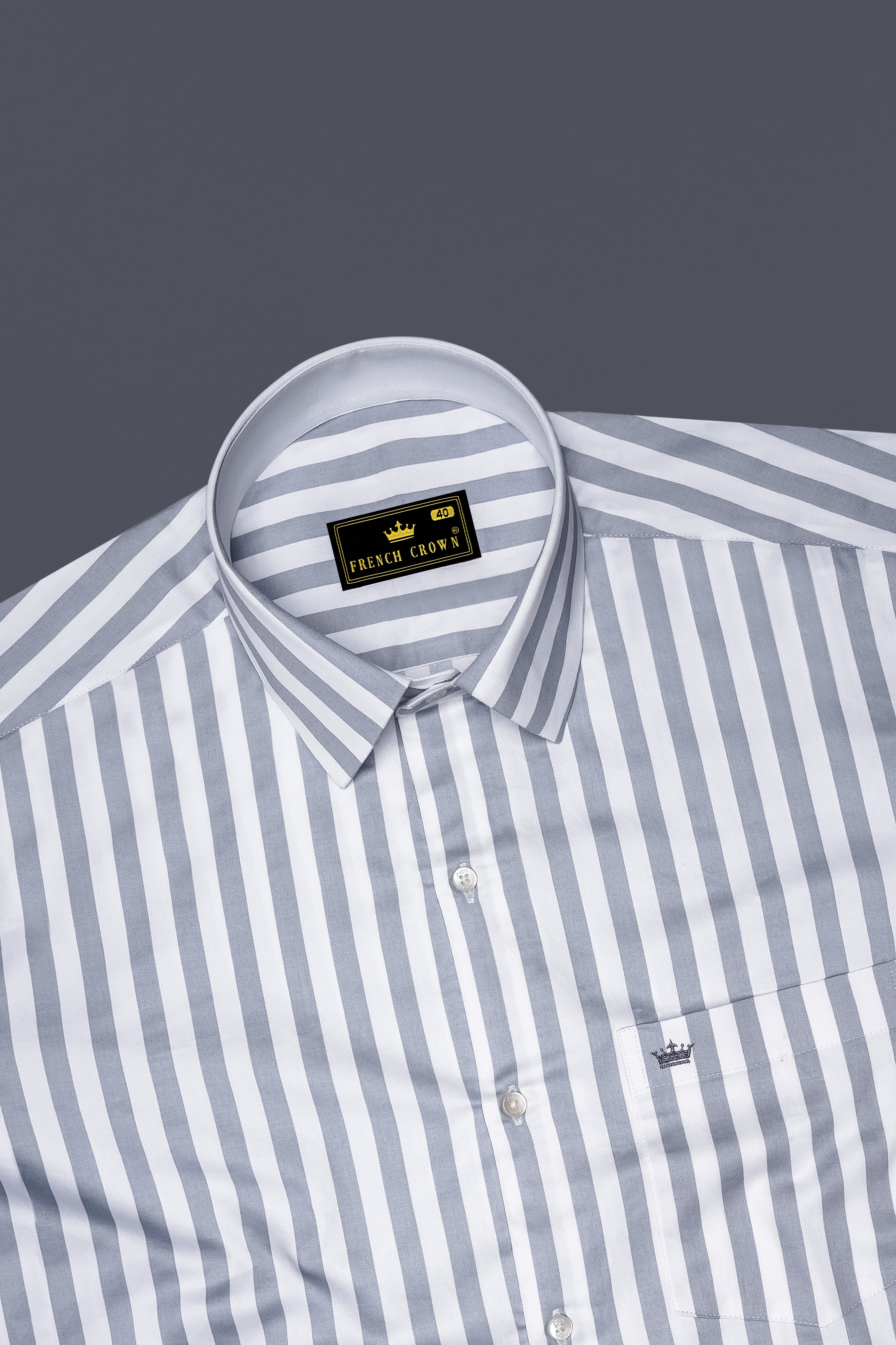 Lustravo-Santa Gray And Bright White Awning Striped Super Soft Premium Cotton Dress Shirt 14126-CLOTH-P-38, 14126-CLOTH-P-H-38, 14126-CLOTH-P-39, 14126-CLOTH-P-H-39, 14126-CLOTH-P-40, 14126-CLOTH-P-H-40, 14126-CLOTH-P-42, 14126-CLOTH-P-H-42, 14126-CLOTH-P-44, 14126-CLOTH-P-H-44, 14126-CLOTH-P-46, 14126-CLOTH-P-H-46, 14126-CLOTH-P-48, 14126-CLOTH-P-H-48, 14126-CLOTH-P-50, 14126-CLOTH-P-H-50, 14126-CLOTH-P-52, 14126-CLOTH-P-H-52