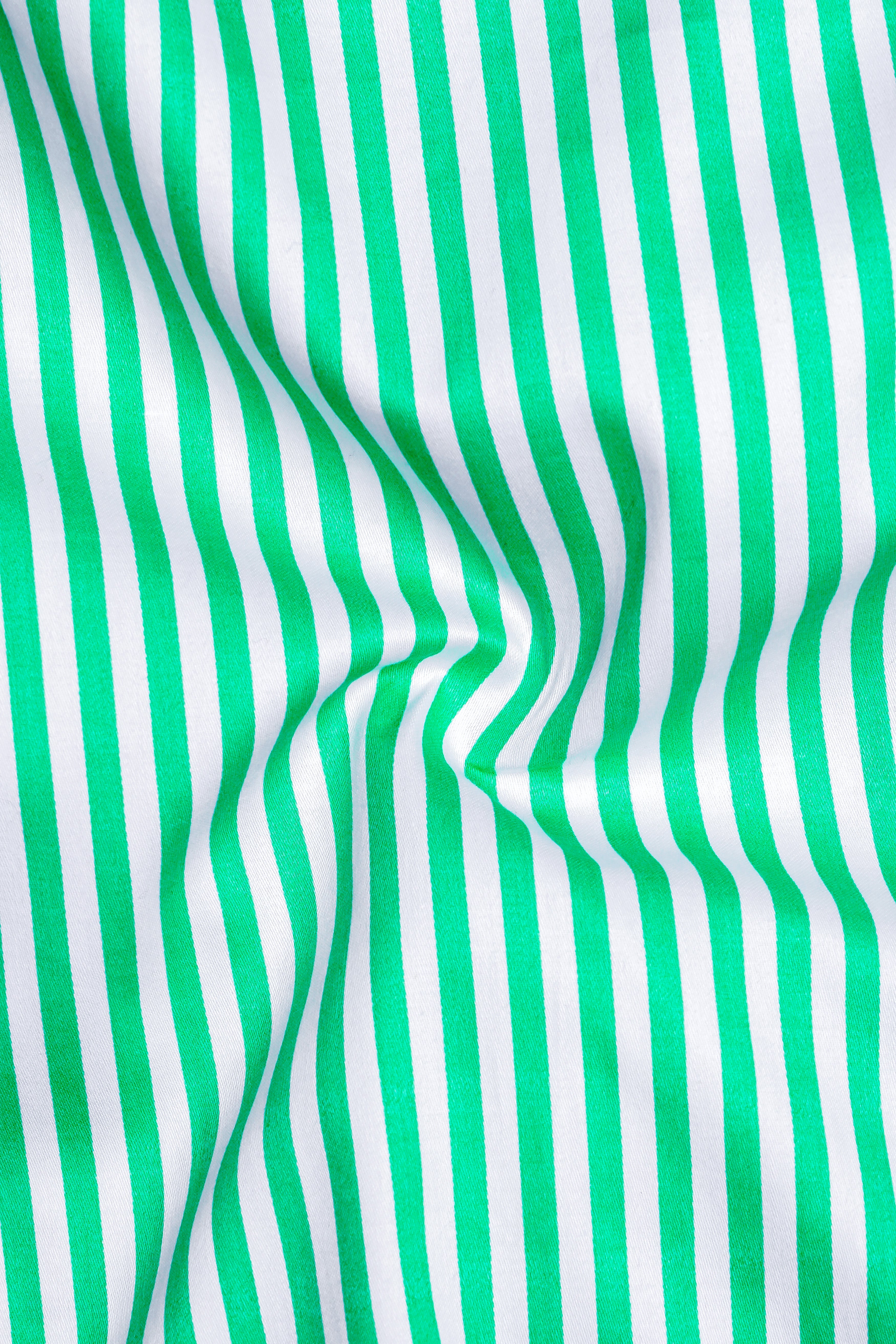 Virenza-Tealish Green And Bright White Candy Striped Super Soft Premium Cotton Dress Shirt