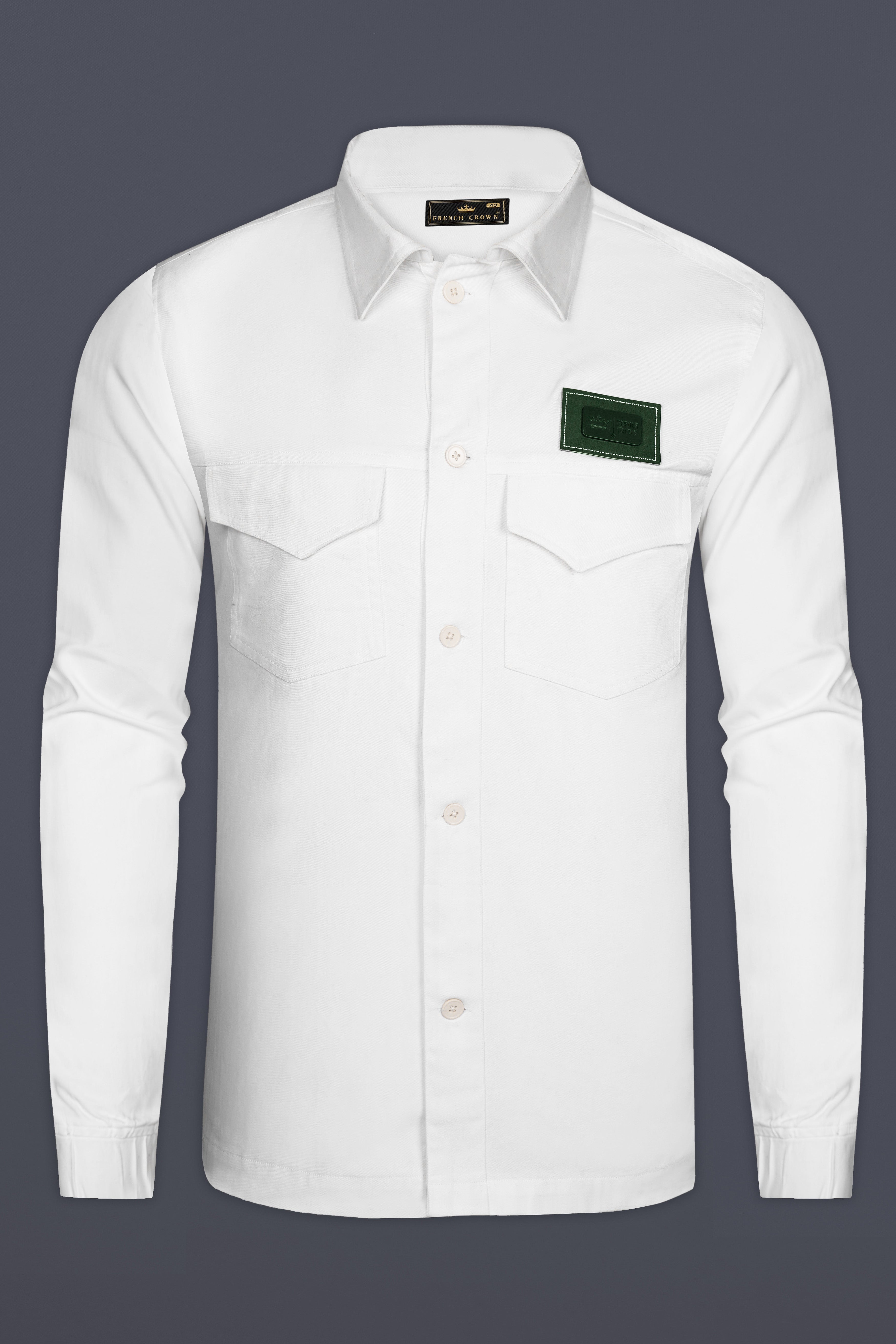 Blancor-Bright White Heavyweight Premium Cotton Designer Overshirt/Shacket