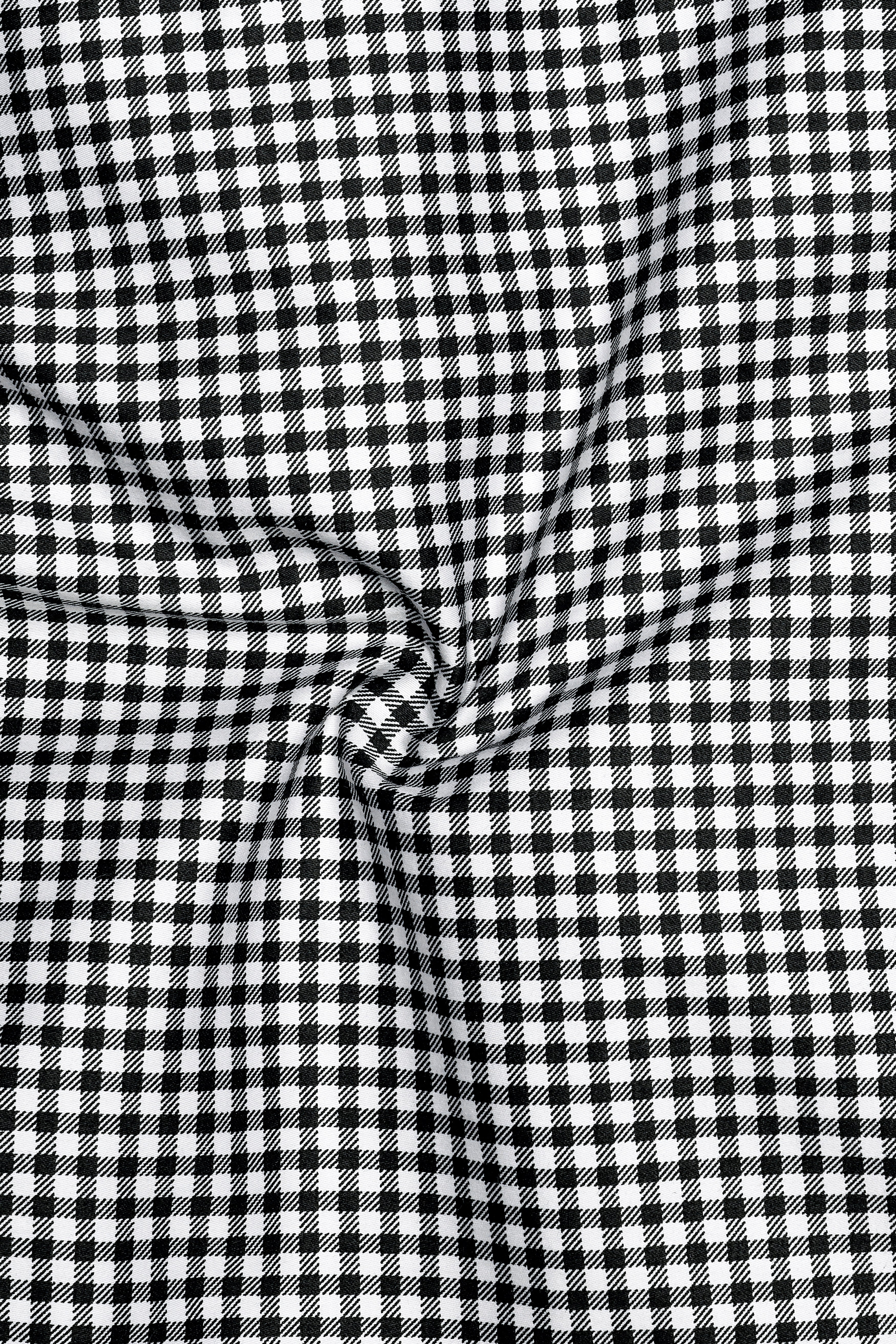 Regalis-Jade Black And Bright White Gingham Plaid Subtle Sheen Super Soft Premium Cotton Dress Shirt