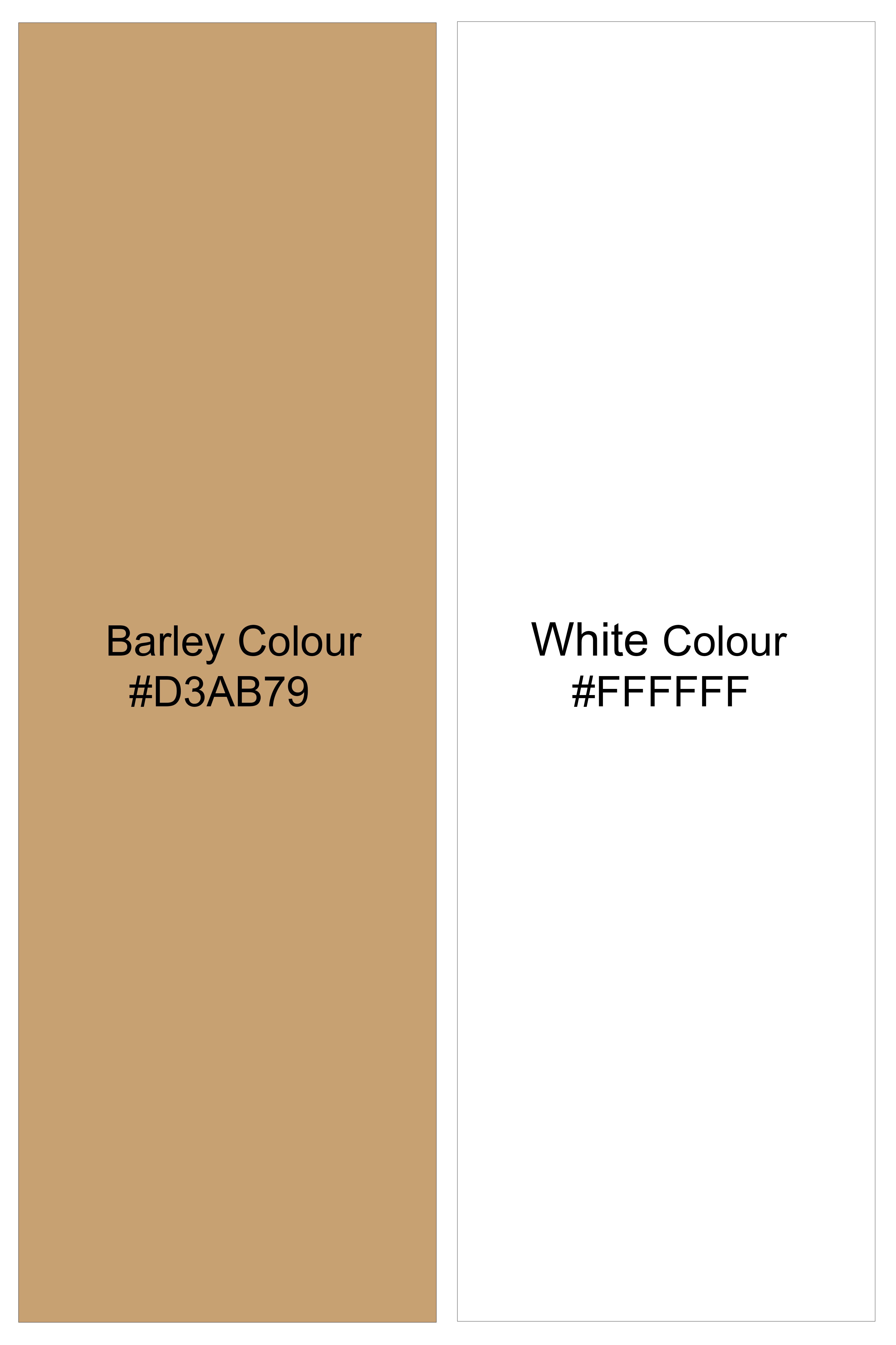 Rustiq-Barley Brown And Bright White Gingham Plaid Super Soft Premium Cotton Button Down Dress Shirt