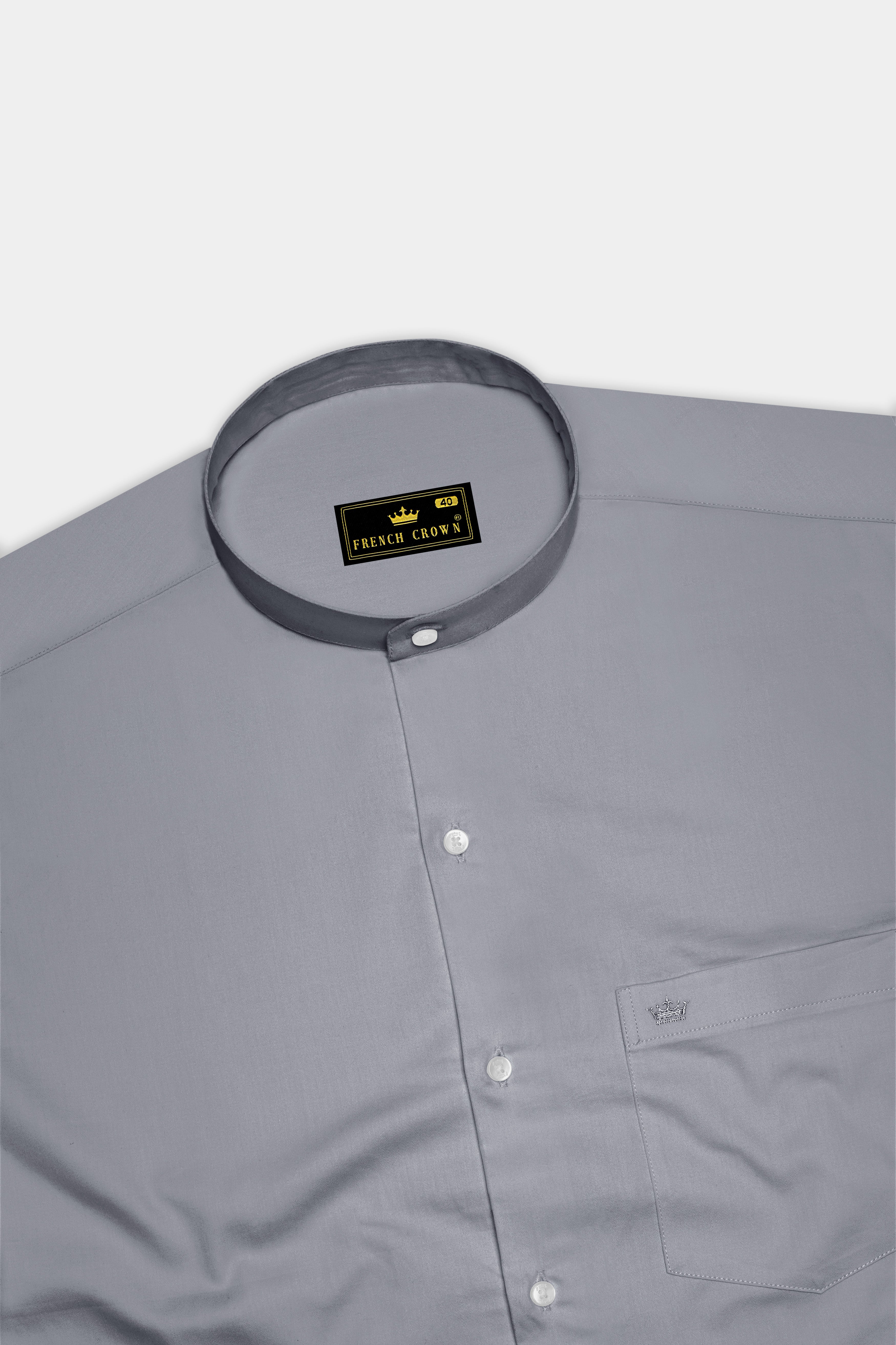 Grisoro-Slate Gray Subtle Sheen Super Soft Premium Cotton Mandarin Dress Shirt 14192-M-38, 14192-M-H-38, 14192-M-39, 14192-M-H-39, 14192-M-40, 14192-M-H-40, 14192-M-42, 14192-M-H-42, 14192-M-44, 14192-M-H-44, 14192-M-46, 14192-M-H-46, 14192-M-48, 14192-M-H-48, 14192-M-50, 14192-M-H-50, 14192-M-52, 14192-M-H-52