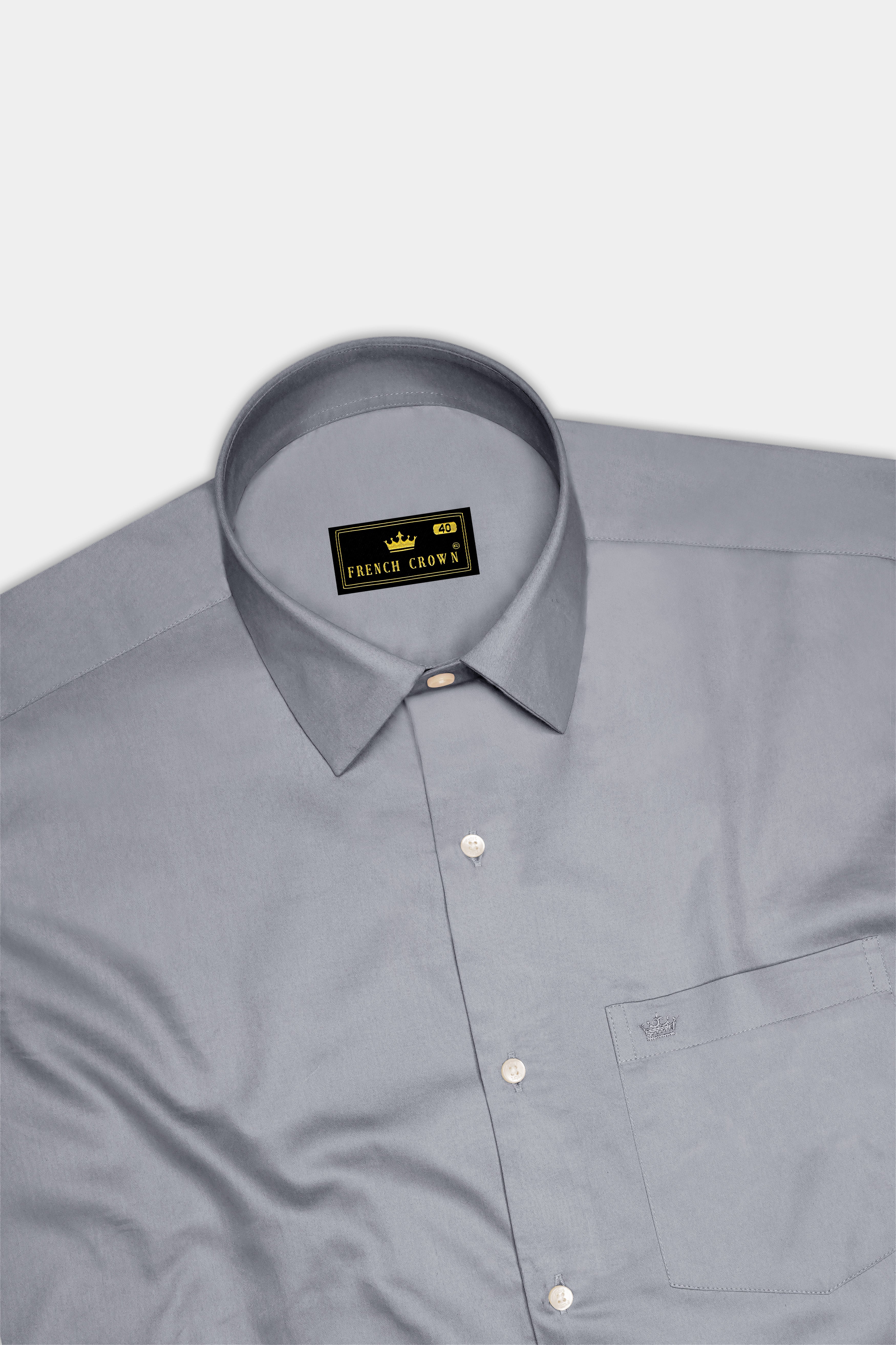 Grisoro-Slate Gray Subtle Sheen Super Soft Premium Cotton Dress Shirt 14195-38, 14195-H-38, 14195-39, 14195-H-39, 14195-40, 14195-H-40, 14195-42, 14195-H-42, 14195-44, 14195-H-44, 14195-46, 14195-H-46, 14195-48, 14195-H-48, 14195-50, 14195-H-50, 14195-52, 14195-H-52