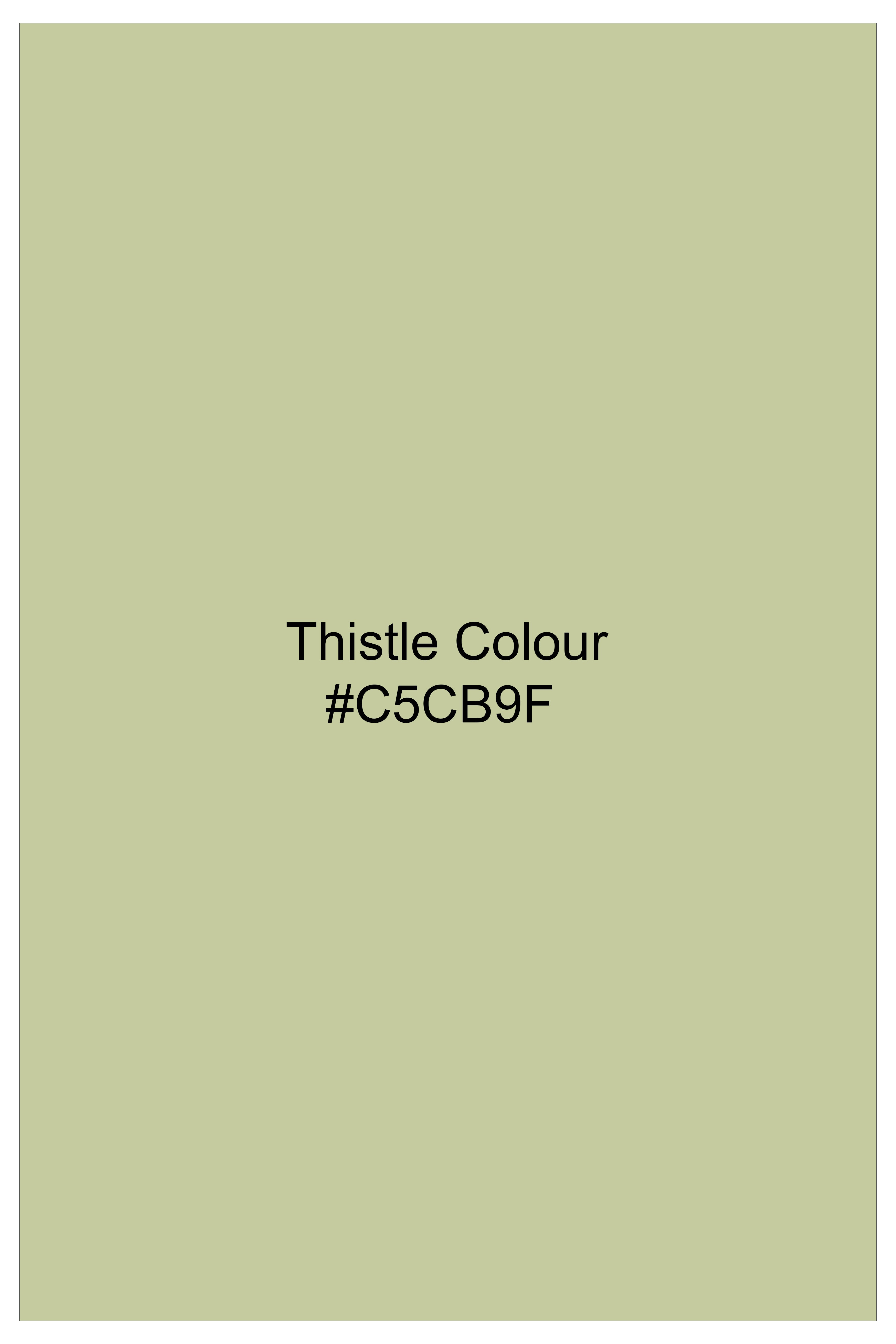 Florvoro-Thistle Green Subtle Sheen Super Soft Premium Cotton Cut Away Collar Dress Shirt