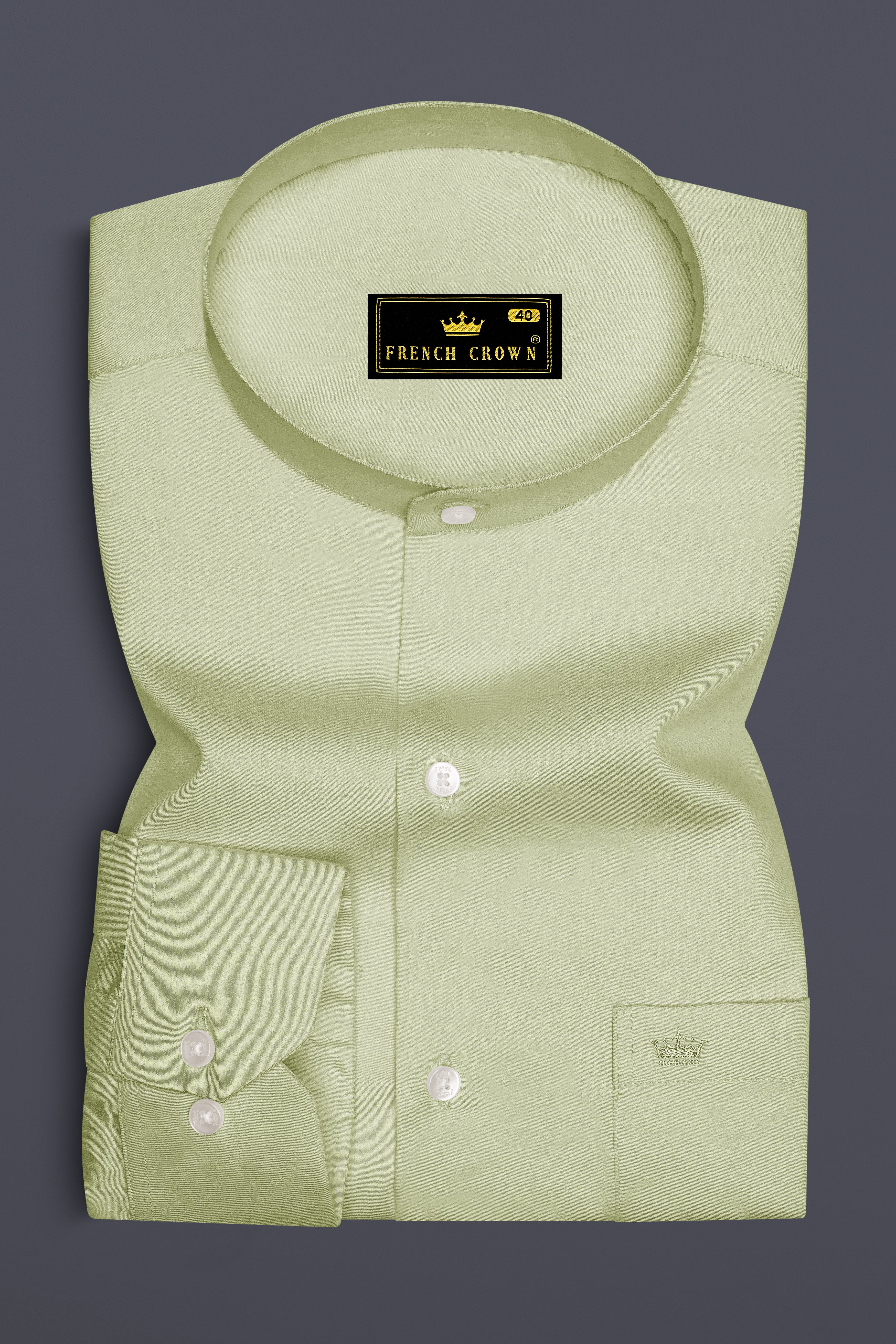 Florvoro-Thistle Green Subtle Sheen Super Soft Premium Cotton Mandarin Dress Shirt 14207-M-38, 14207-M-H-38, 14207-M-39, 14207-M-H-39, 14207-M-40, 14207-M-H-40, 14207-M-42, 14207-M-H-42, 14207-M-44, 14207-M-H-44, 14207-M-46, 14207-M-H-46, 14207-M-48, 14207-M-H-48, 14207-M-50, 14207-M-H-50, 14207-M-52, 14207-M-H-52
