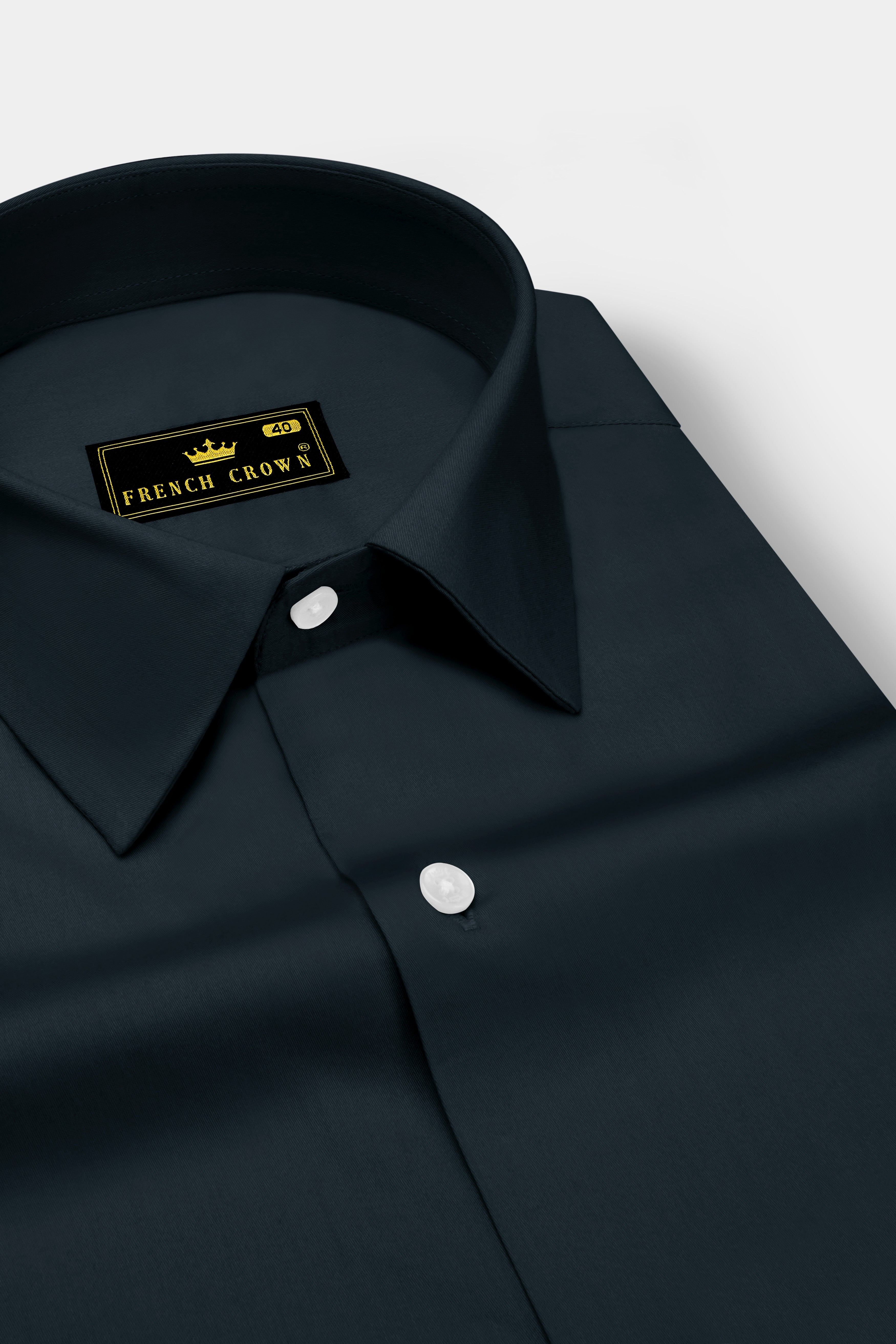 Palzen-Arsenic Gray Subtle Sheen Super Soft Premium Cotton Dress Shirt