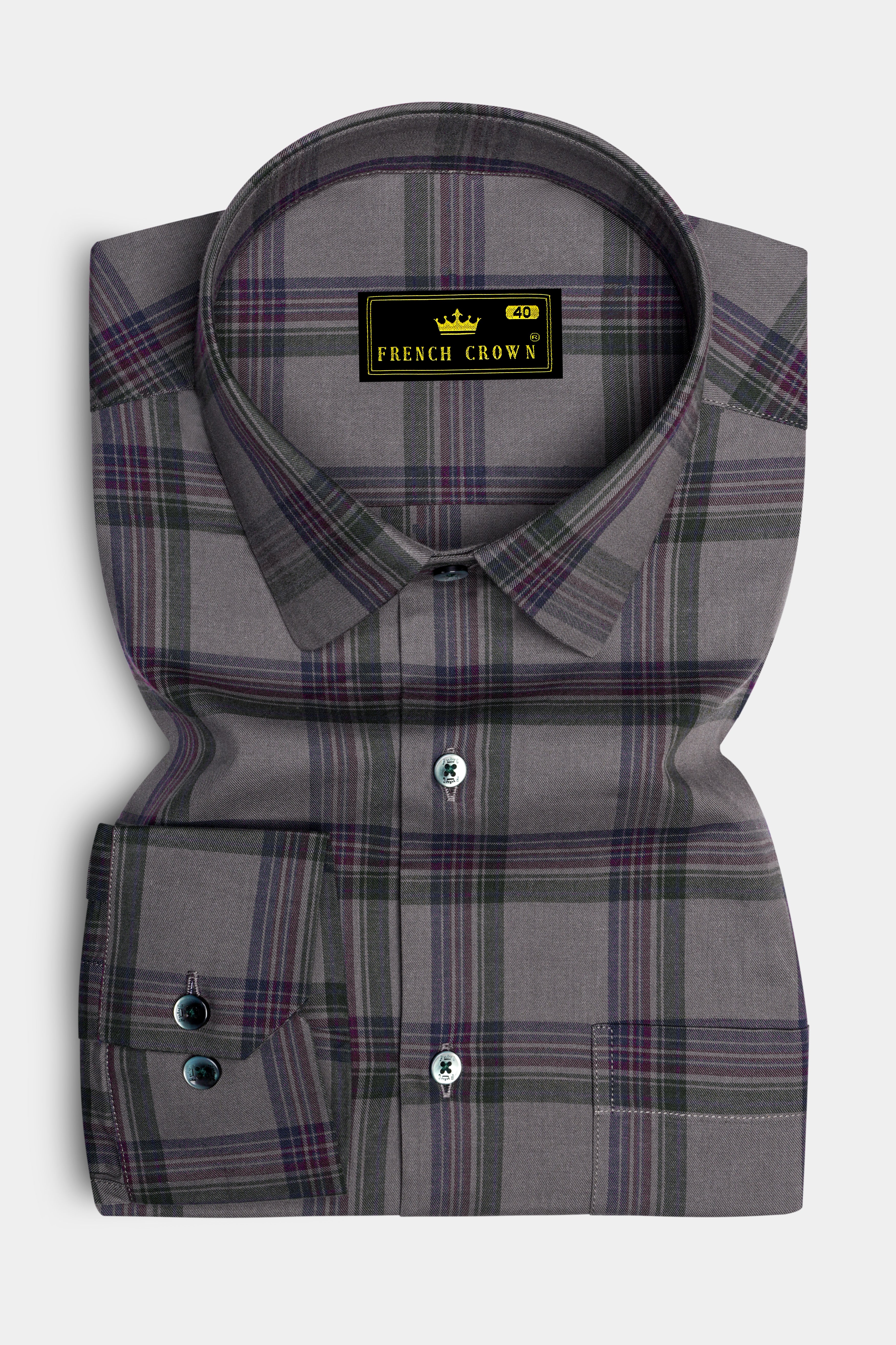 Stormoro-Hurricane Gray Plaid Twill Premium Cotton Semi Formal Shirt 14225-GR-38, 14225-GR-H-38, 14225-GR-39, 14225-GR-H-39, 14225-GR-40, 14225-GR-H-40, 14225-GR-42, 14225-GR-H-42, 14225-GR-44, 14225-GR-H-44, 14225-GR-46, 14225-GR-H-46, 14225-GR-48, 14225-GR-H-48, 14225-GR-50, 14225-GR-H-50, 14225-GR-52, 14225-GR-H-52