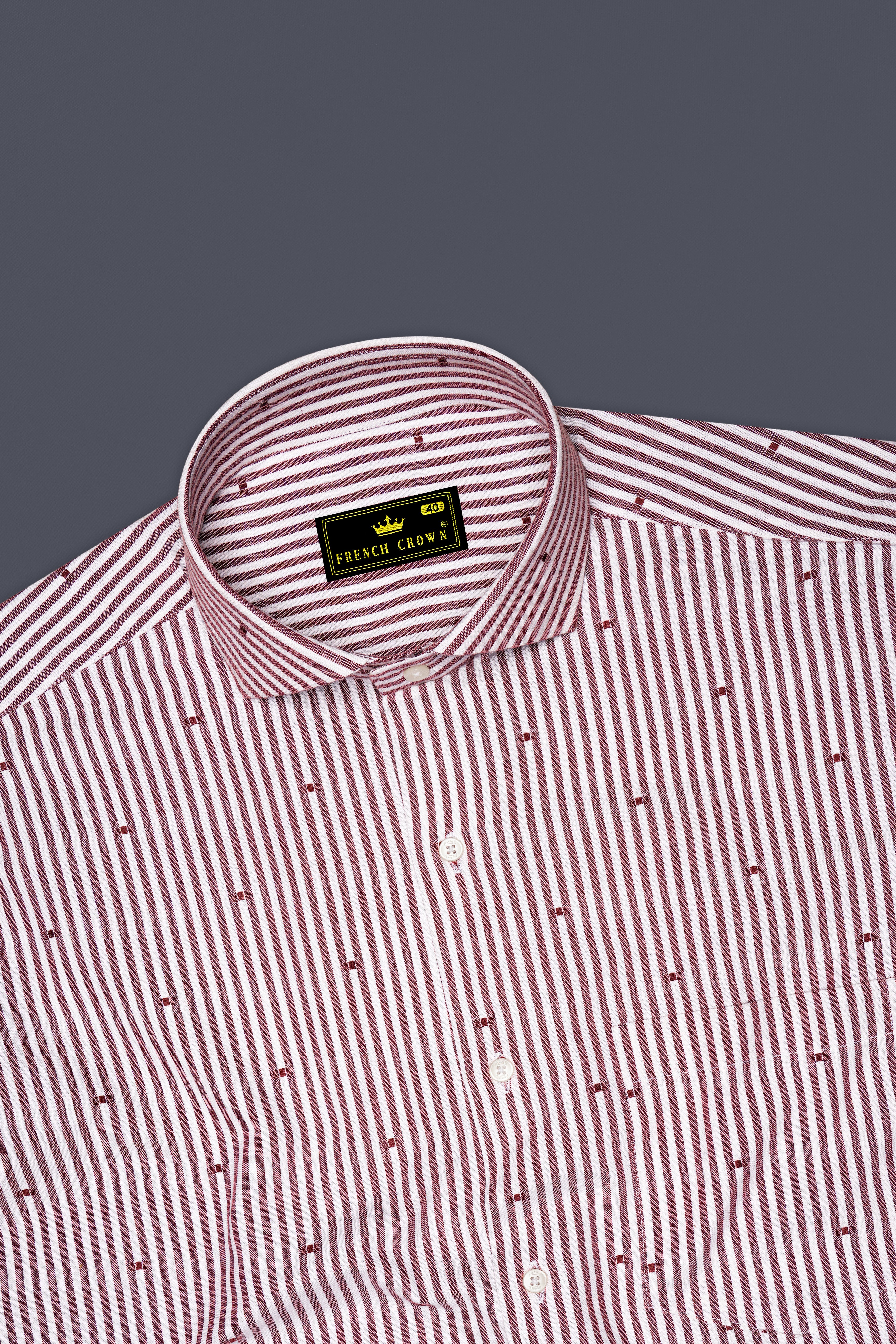 Scarvoro-Congo Red And Bright White Striped Dobby Premium Giza Cotton Dress Shirt 14238-CA-38, 14238-CA-H-38, 14238-CA-39, 14238-CA-H-39, 14238-CA-40, 14238-CA-H-40, 14238-CA-42, 14238-CA-H-42, 14238-CA-44, 14238-CA-H-44, 14238-CA-46, 14238-CA-H-46, 14238-CA-48, 14238-CA-H-48, 14238-CA-50, 14238-CA-H-50, 14238-CA-52, 14238-CA-H-52