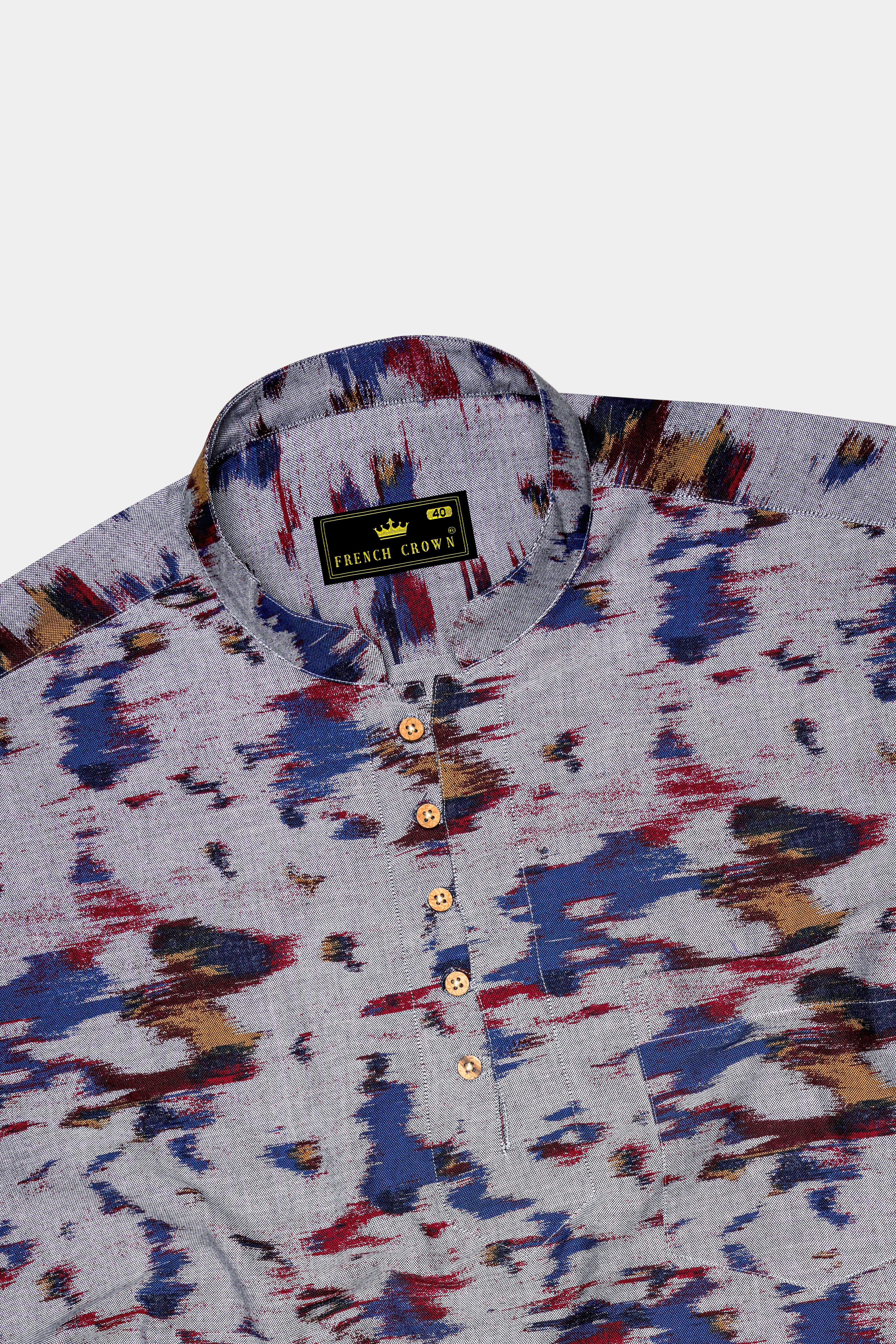 Nebulor-Mountain Mist Gray And San Juan Blue Printed Oxford Premium Cotton Casual Kurta Shirt 14242-KS-38, 14242-KS-H-38, 14242-KS-39, 14242-KS-H-39, 14242-KS-40, 14242-KS-H-40, 14242-KS-42, 14242-KS-H-42, 14242-KS-44, 14242-KS-H-44, 14242-KS-46, 14242-KS-H-46, 14242-KS-48, 14242-KS-H-48, 14242-KS-50, 14242-KS-H-50, 14242-KS-52, 14242-KS-H-52