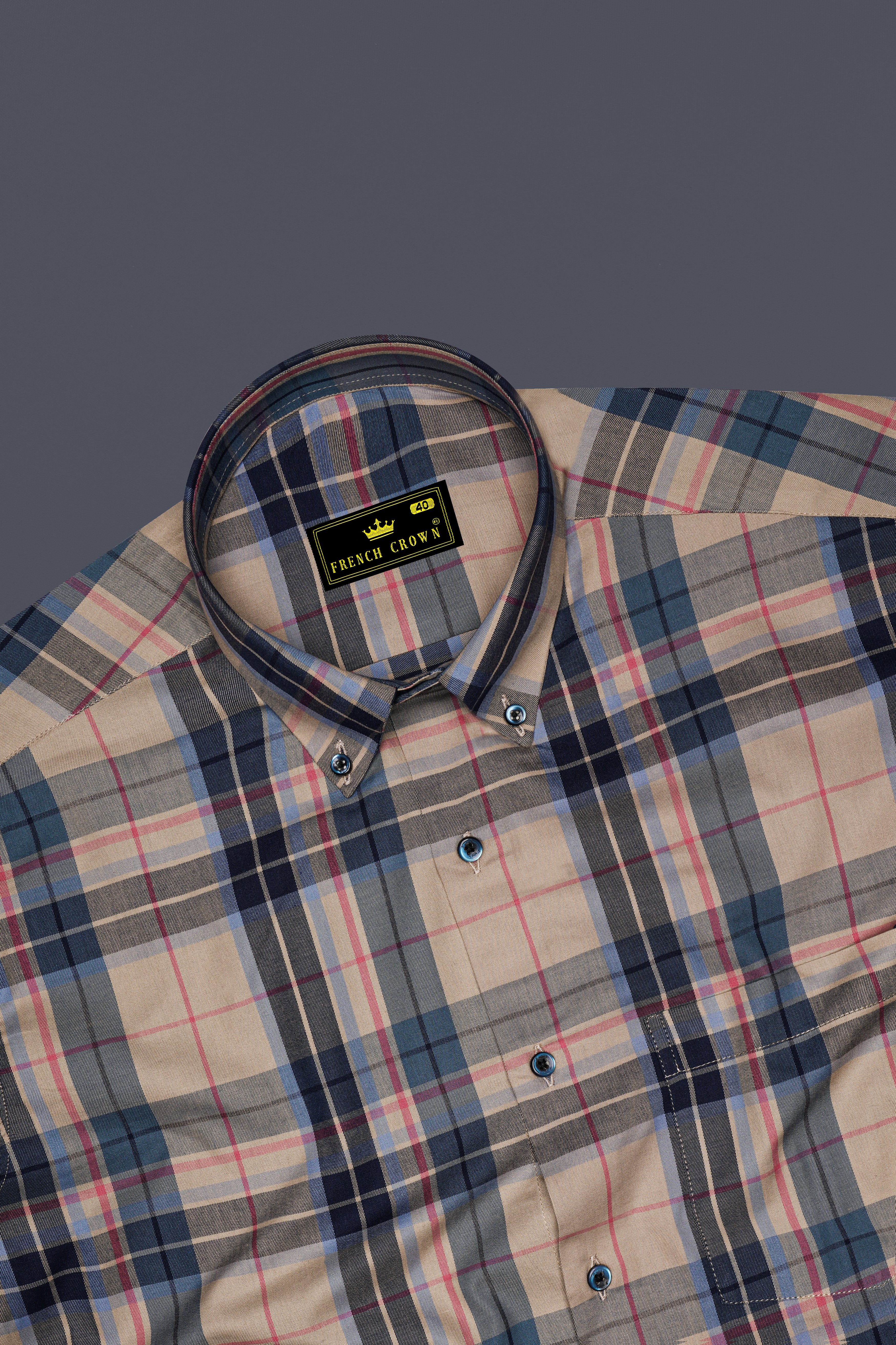 Opulor-Midnight Blue And Sandrift Cream Plaid Twill Premium Cotton Semi Formal Shirt 14243-BD-BLE-38, 14243-BD-BLE-H-38, 14243-BD-BLE-39, 14243-BD-BLE-H-39, 14243-BD-BLE-40, 14243-BD-BLE-H-40, 14243-BD-BLE-42, 14243-BD-BLE-H-42, 14243-BD-BLE-44, 14243-BD-BLE-H-44, 14243-BD-BLE-46, 14243-BD-BLE-H-46, 14243-BD-BLE-48, 14243-BD-BLE-H-48, 14243-BD-BLE-50, 14243-BD-BLE-H-50, 14243-BD-BLE-52, 14243-BD-BLE-H-52