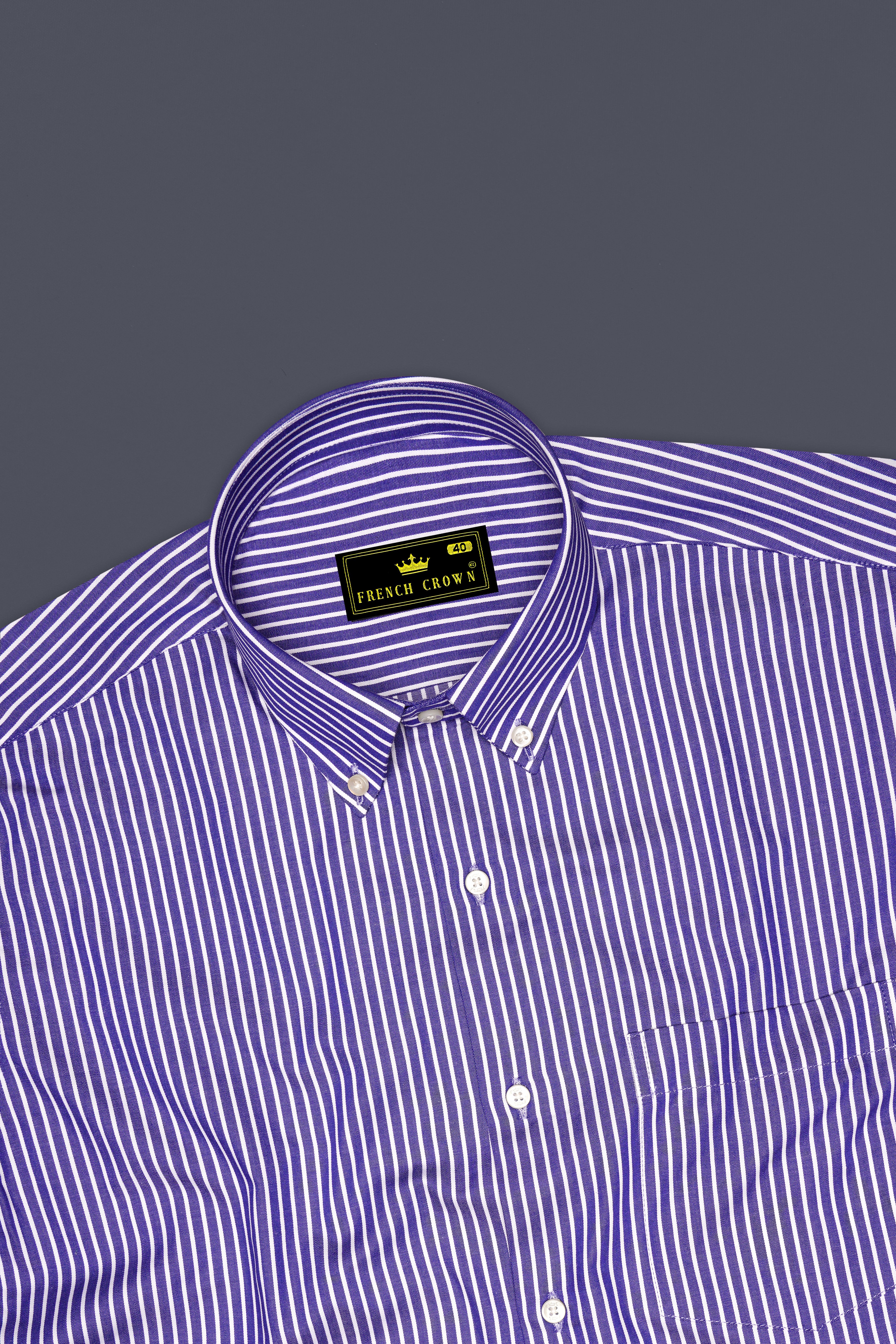 Violoro-Jacarta Purple And Bright White striped Super Soft Premium Cotton Dress Shirt
