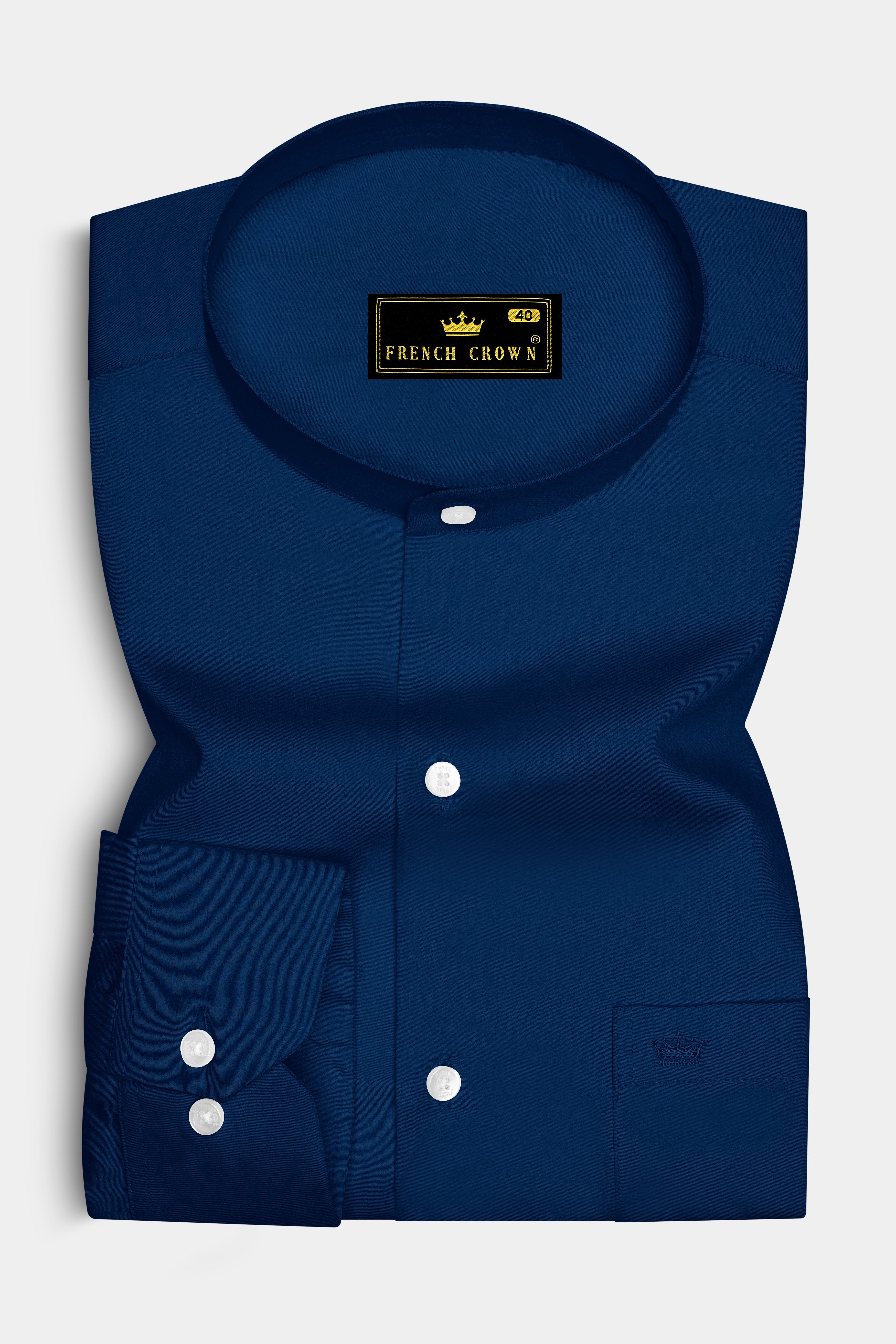 Nocturo Prussian Blue Subtle Sheen Super Soft Premium Cotton Mandarin Dress Shirt 14259-M-38, 14259-M-H-38, 14259-M-39, 14259-M-H-39, 14259-M-40, 14259-M-H-40, 14259-M-42, 14259-M-H-42, 14259-M-44, 14259-M-H-44, 14259-M-46, 14259-M-H-46, 14259-M-48, 14259-M-H-48, 14259-M-50, 14259-M-H-50, 14259-M-52, 14259-M-H-52