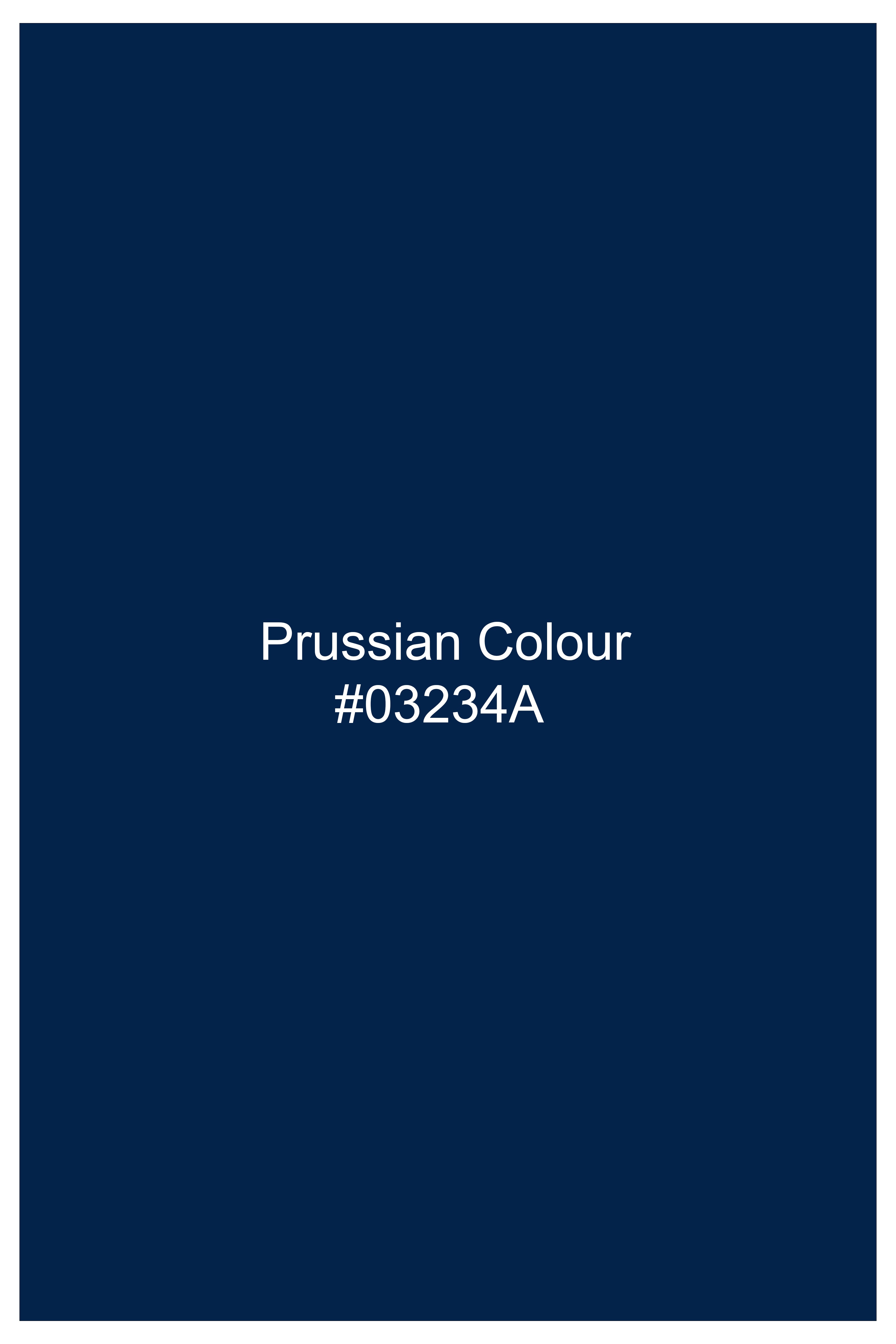 Nocturo Prussian Blue Subtle Sheen Super Soft Premium Cotton Mandarin Dress Shirt