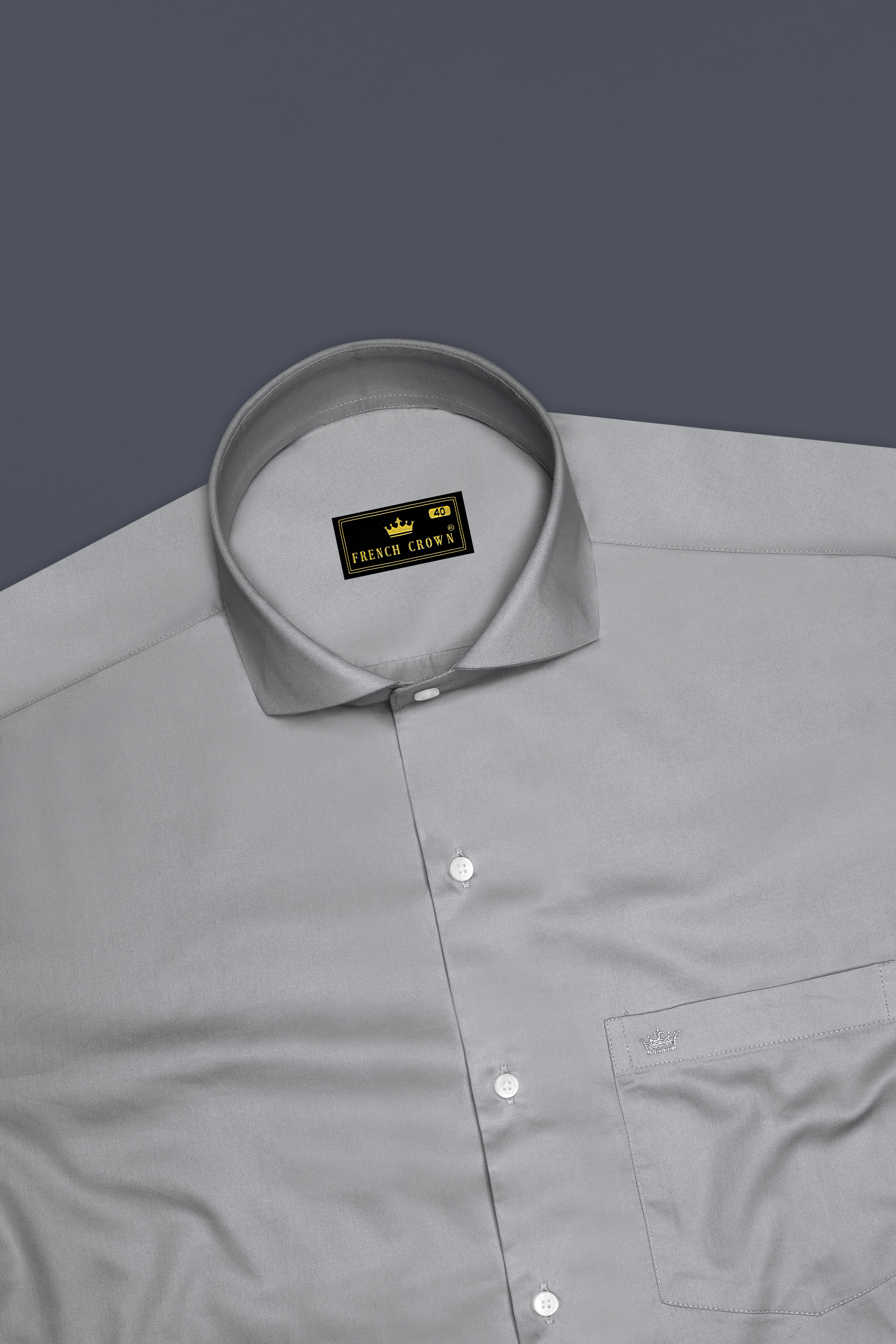 Silvoro Martini Gray Subtle Sheen Super Soft Premium Cotton Cut Away Collar Dress Shirt 14268-CA-38, 14268-CA-H-38, 14268-CA-39, 14268-CA-H-39, 14268-CA-40, 14268-CA-H-40, 14268-CA-42, 14268-CA-H-42, 14268-CA-44, 14268-CA-H-44, 14268-CA-46, 14268-CA-H-46, 14268-CA-48, 14268-CA-H-48, 14268-CA-50, 14268-CA-H-50, 14268-CA-52, 14268-CA-H-52