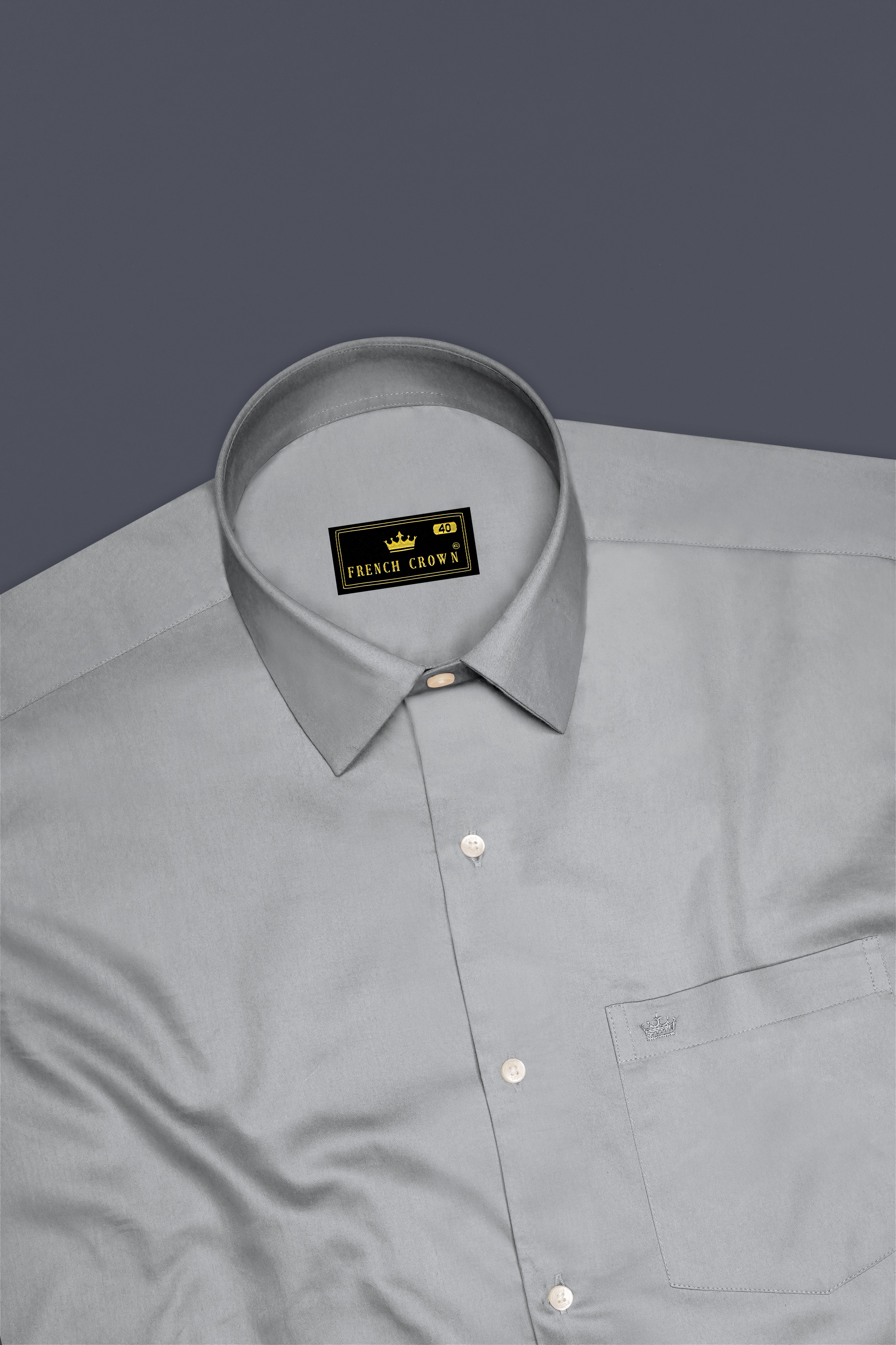 Silvoro Martini Gray Subtle Sheen Super Soft Premium Cotton Dress Shirt 14271-38, 14271-H-38, 14271-39, 14271-H-39, 14271-40, 14271-H-40, 14271-42, 14271-H-42, 14271-44, 14271-H-44, 14271-46, 14271-H-46, 14271-48, 14271-H-48, 14271-50, 14271-H-50, 14271-52, 14271-H-52