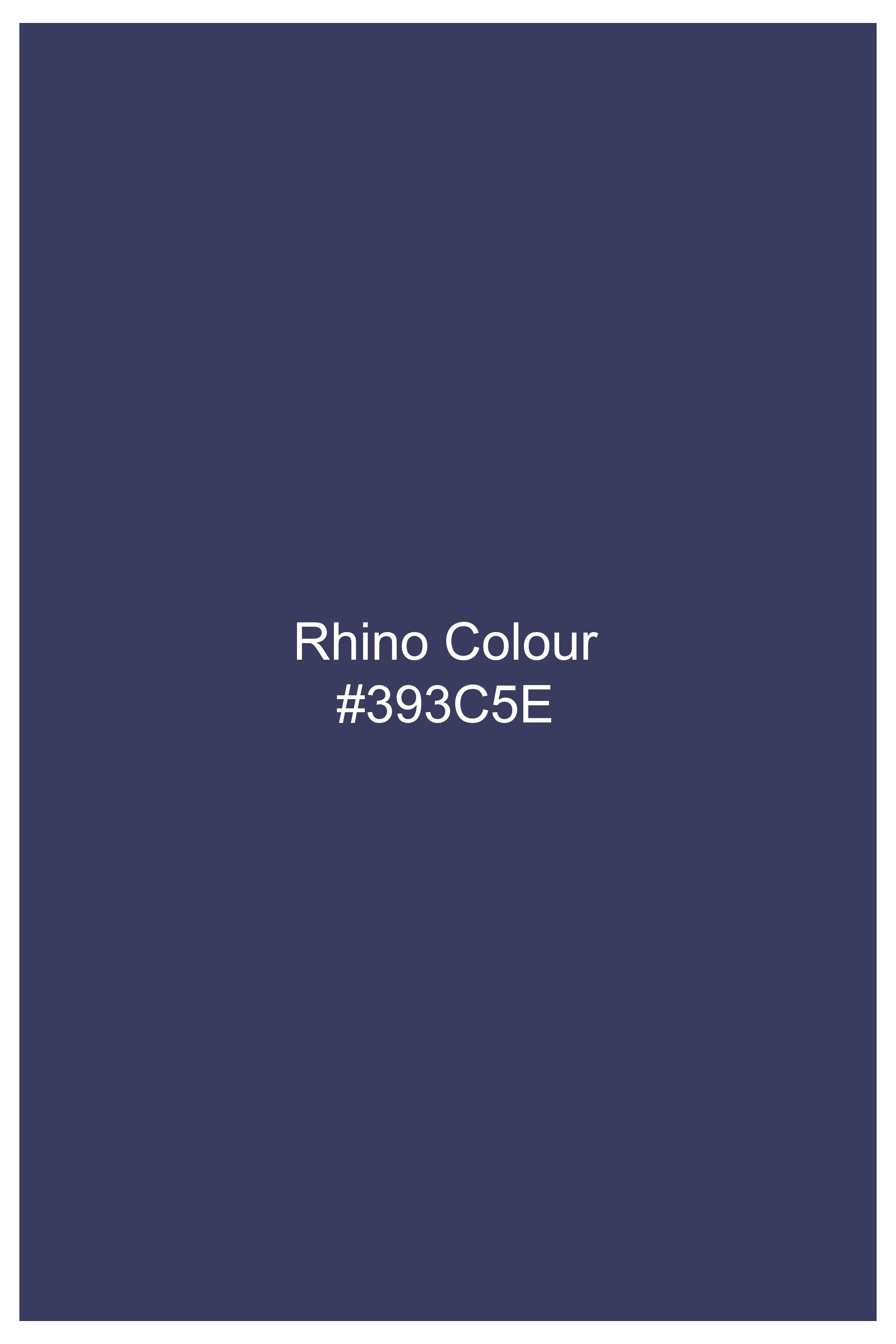 Nocturo Rhino Blue Textured Premium Denim Dress Shirt
