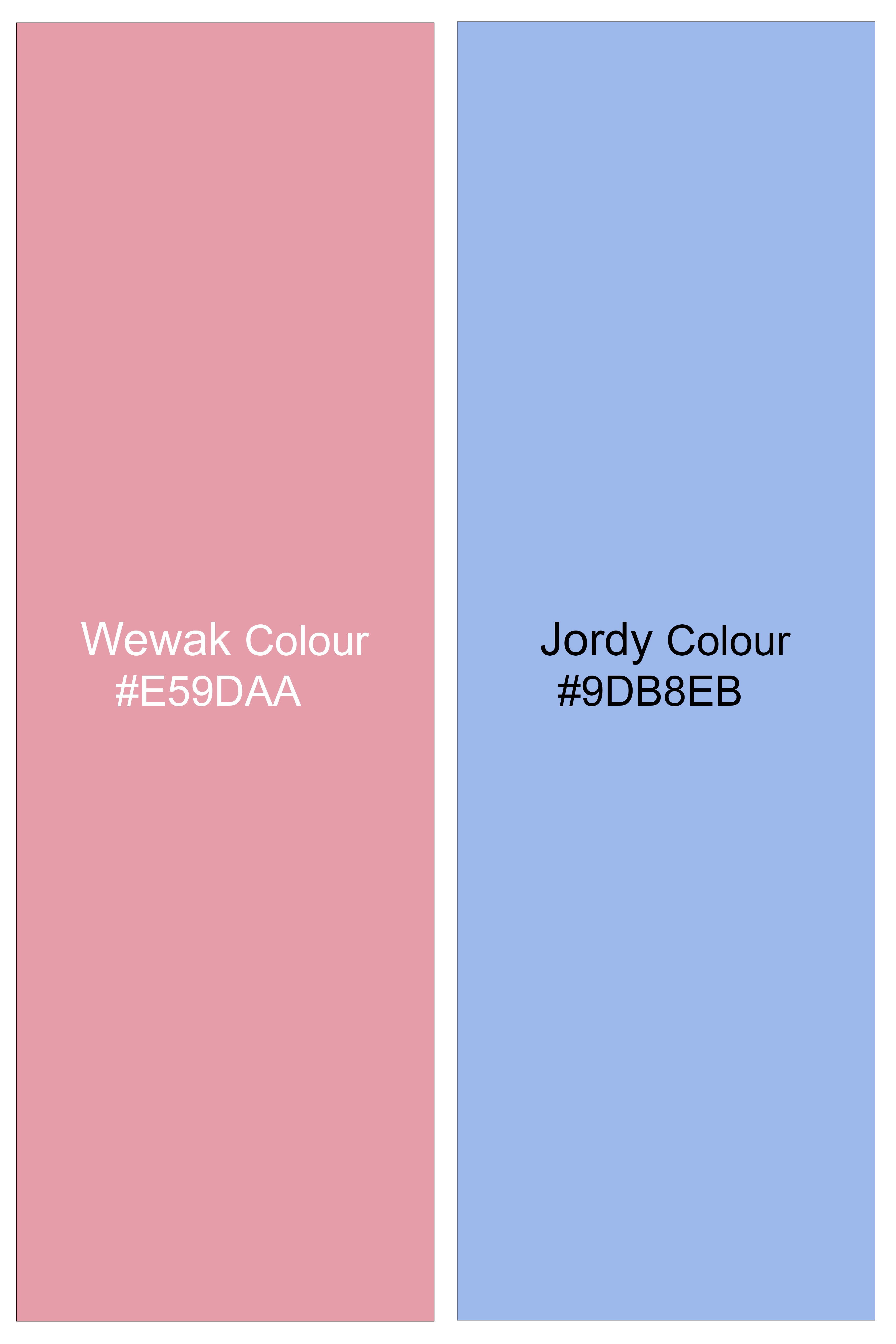 Pastoro Wewak Pink And Jordy Blue Striped Twill Premium Cotton Casual Shirt
