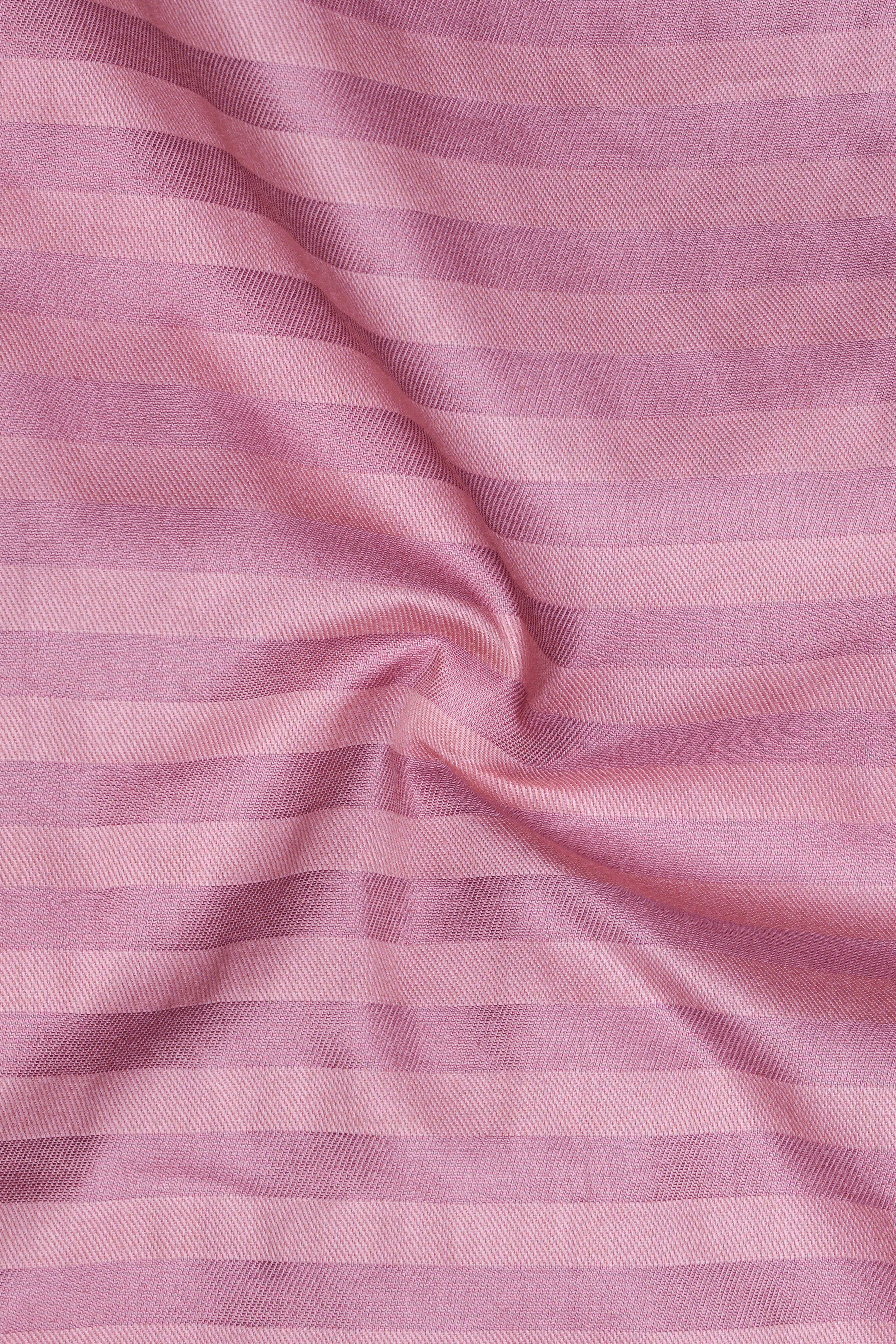 Blushoro Cadillac Pink Striped Dobby Premium Giza Cotton Dress Shirt