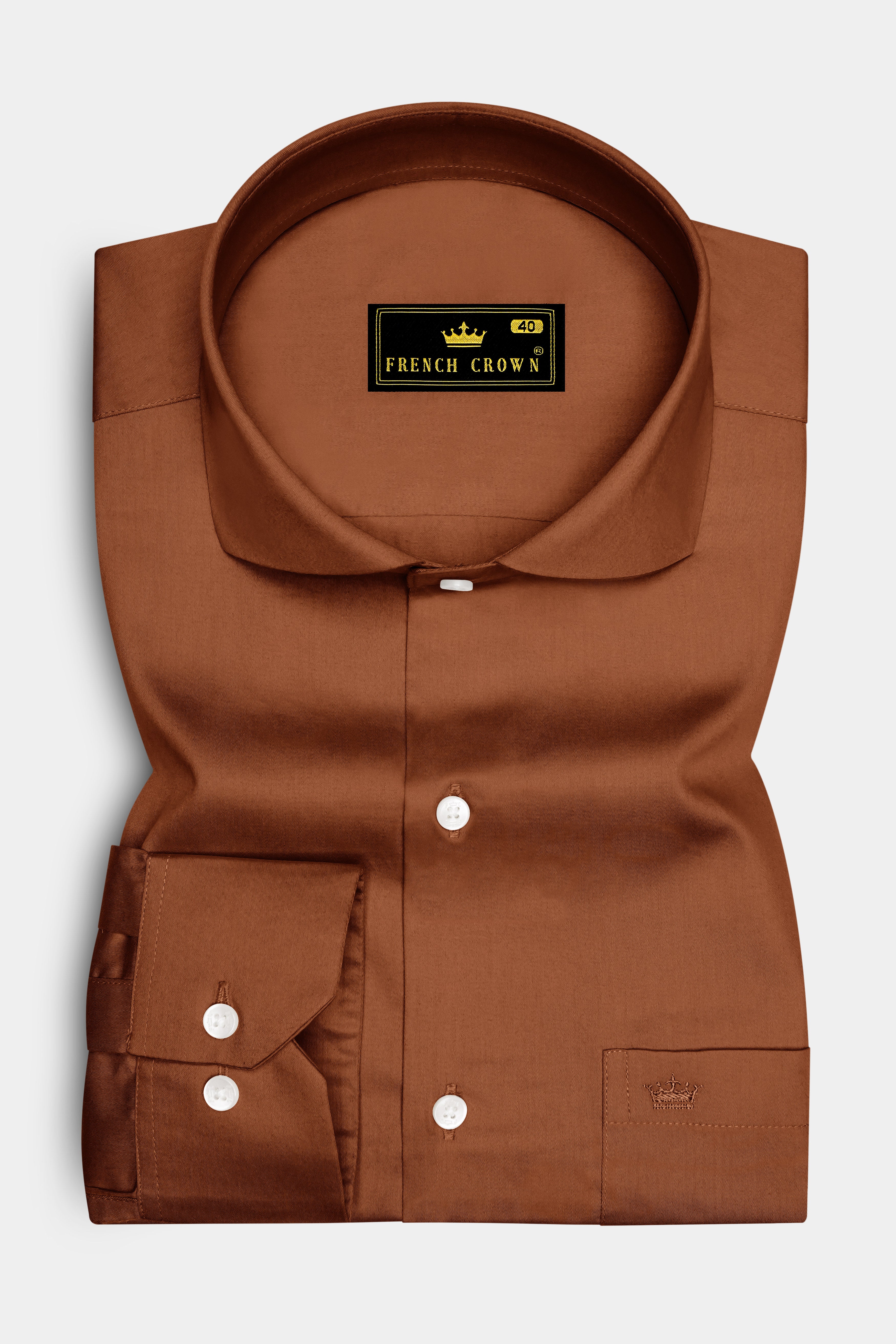 Umbero-Walnut Brown Subtle Sheen Super Soft Premium Cotton Cut Away Collar Dress Shirt 14291-CA-38, 14291-CA-H-38, 14291-CA-39, 14291-CA-H-39, 14291-CA-40, 14291-CA-H-40, 14291-CA-42, 14291-CA-H-42, 14291-CA-44, 14291-CA-H-44, 14291-CA-46, 14291-CA-H-46, 14291-CA-48, 14291-CA-H-48, 14291-CA-50, 14291-CA-H-50, 14291-CA-52, 14291-CA-H-52