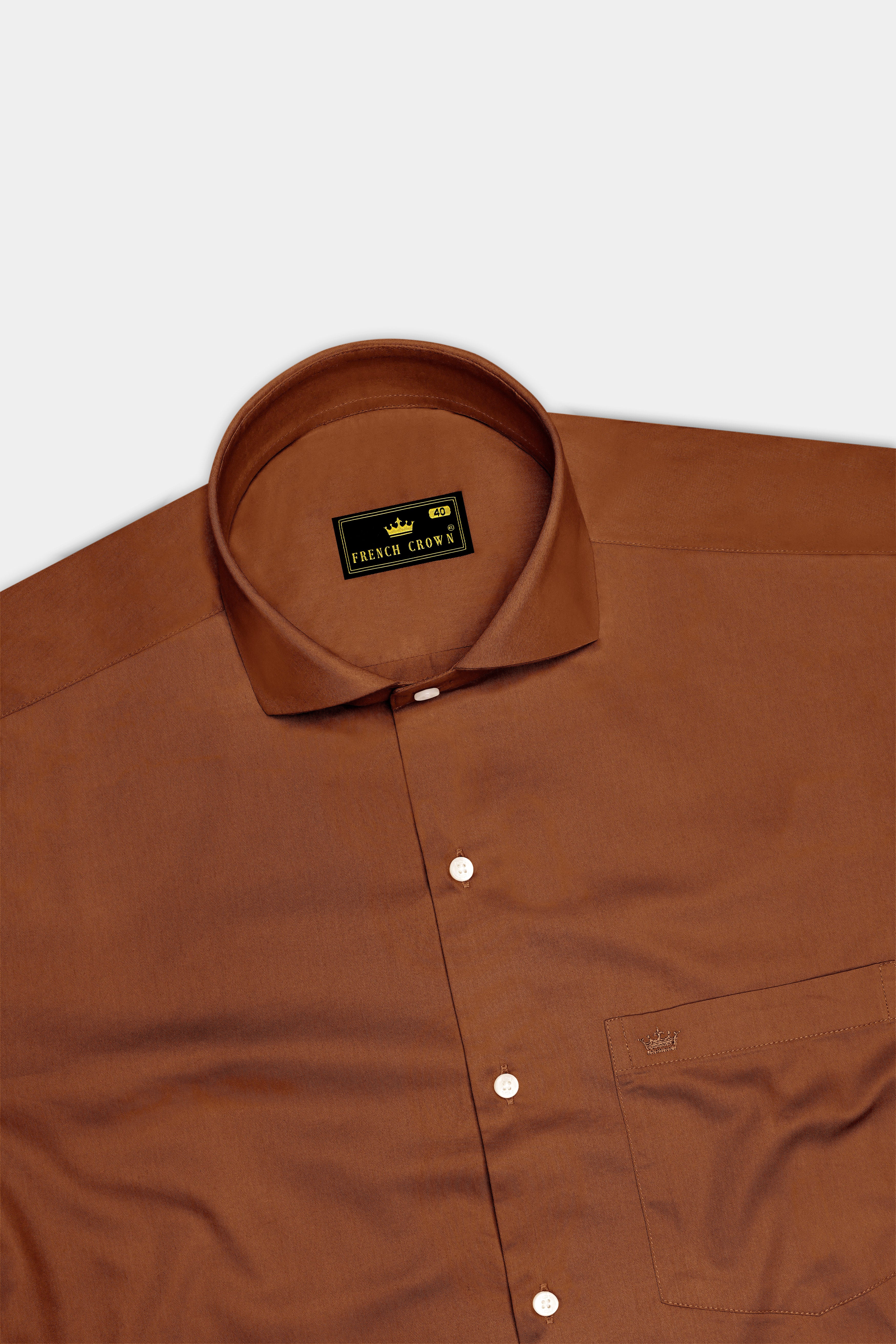 Umbero-Walnut Brown Subtle Sheen Super Soft Premium Cotton Cut Away Collar Dress Shirt 14291-CA-38, 14291-CA-H-38, 14291-CA-39, 14291-CA-H-39, 14291-CA-40, 14291-CA-H-40, 14291-CA-42, 14291-CA-H-42, 14291-CA-44, 14291-CA-H-44, 14291-CA-46, 14291-CA-H-46, 14291-CA-48, 14291-CA-H-48, 14291-CA-50, 14291-CA-H-50, 14291-CA-52, 14291-CA-H-52