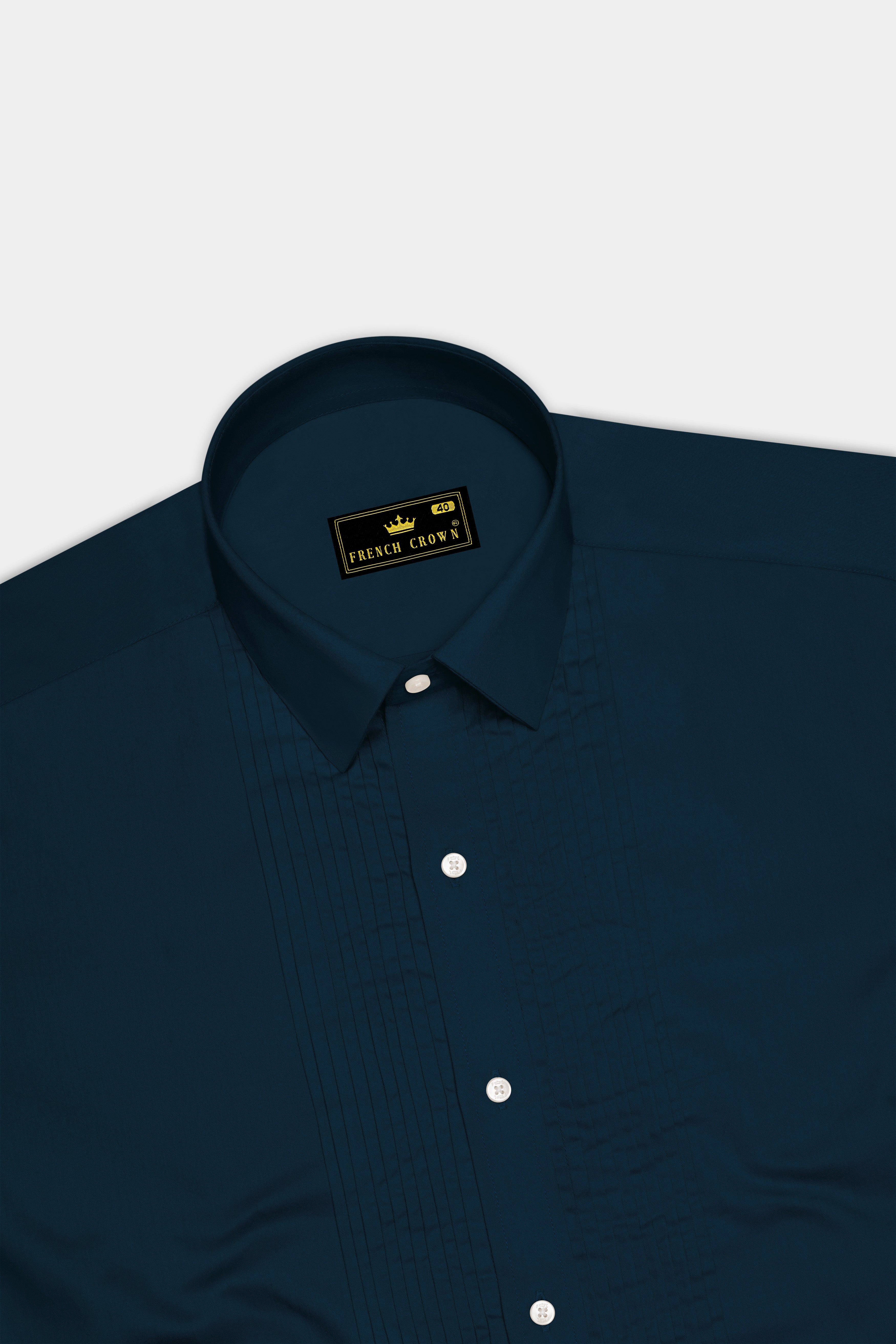 Luminor-Firefly Blue Subtle Sheen Super Soft Premium Cotton Tuxedo Dress Shirt