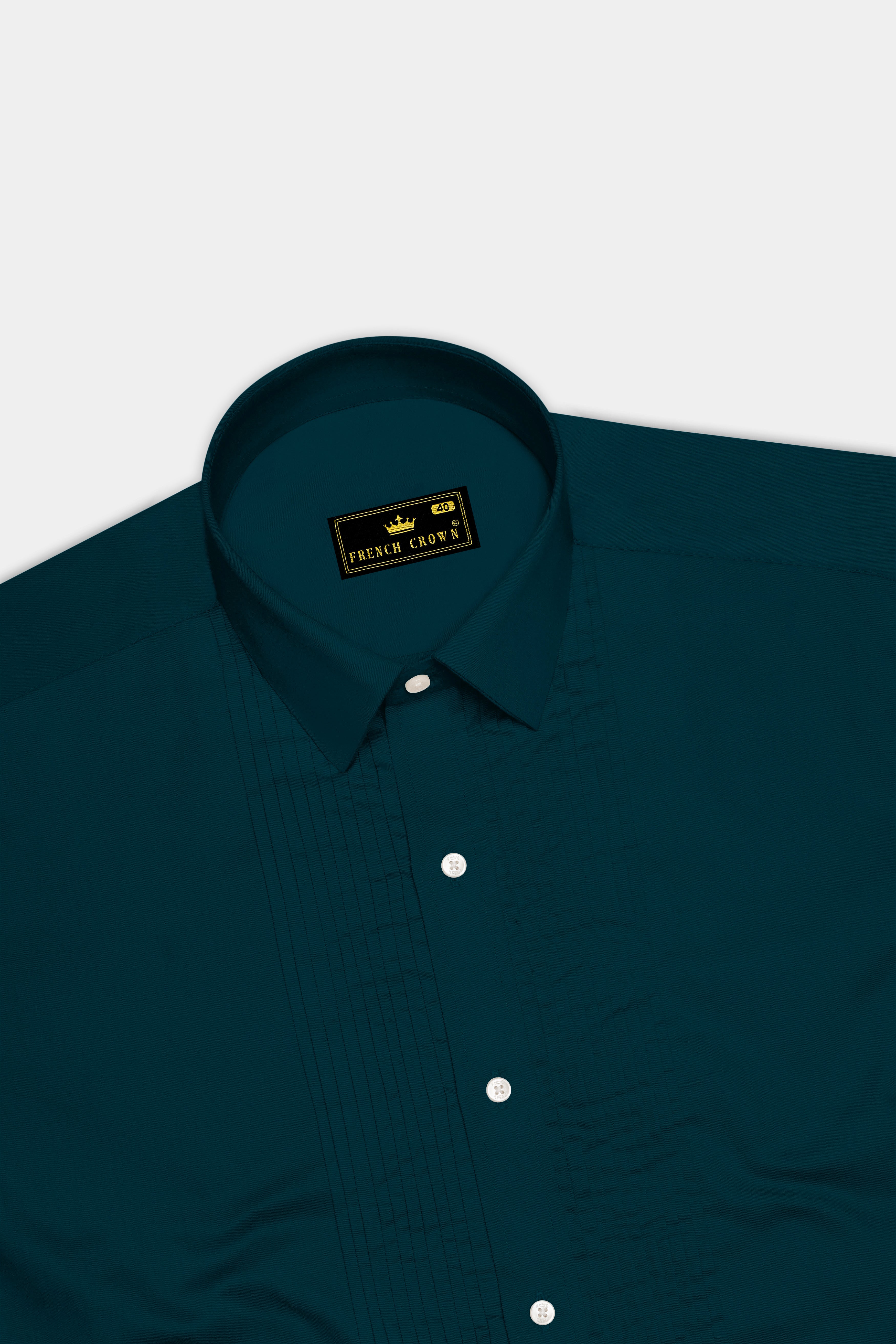 Luminor-Firefly Blue Subtle Sheen Super Soft Premium Cotton Tuxedo Dress Shirt