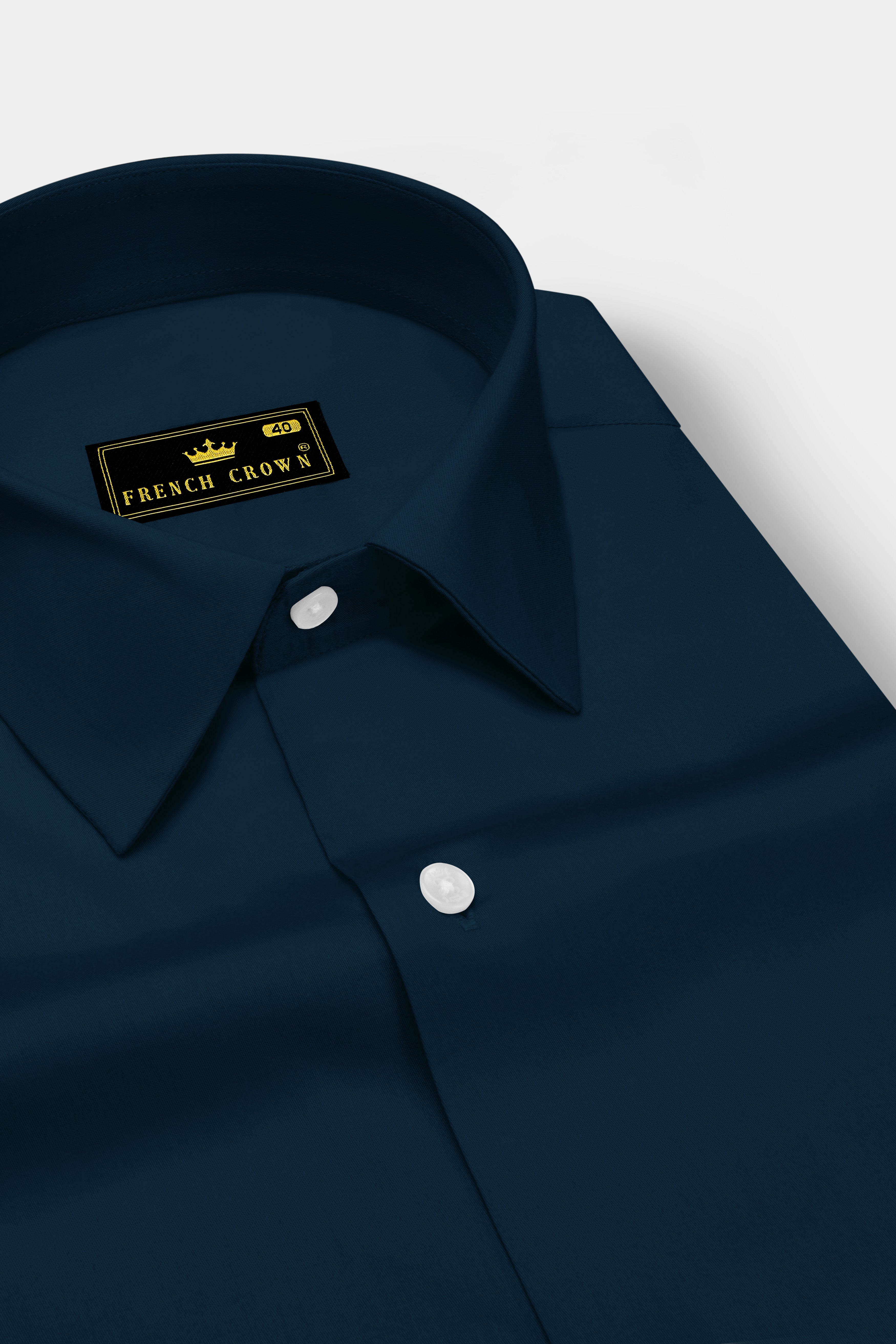 Luminor-Firefly Blue Subtle Sheen Super Soft Premium Cotton Dress Shirt