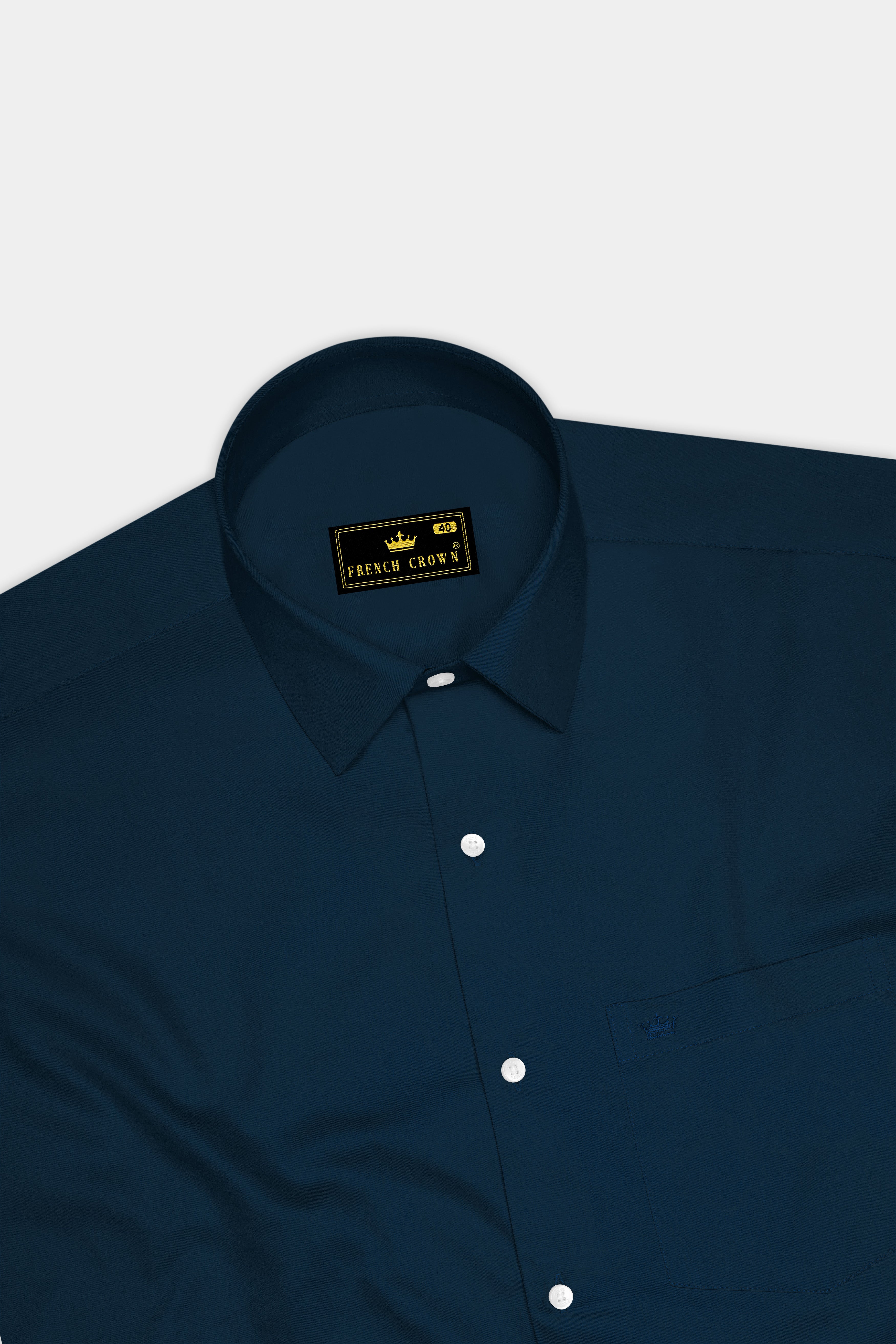 Luminor-Firefly Blue Subtle Sheen Super Soft Premium Cotton Dress Shirt