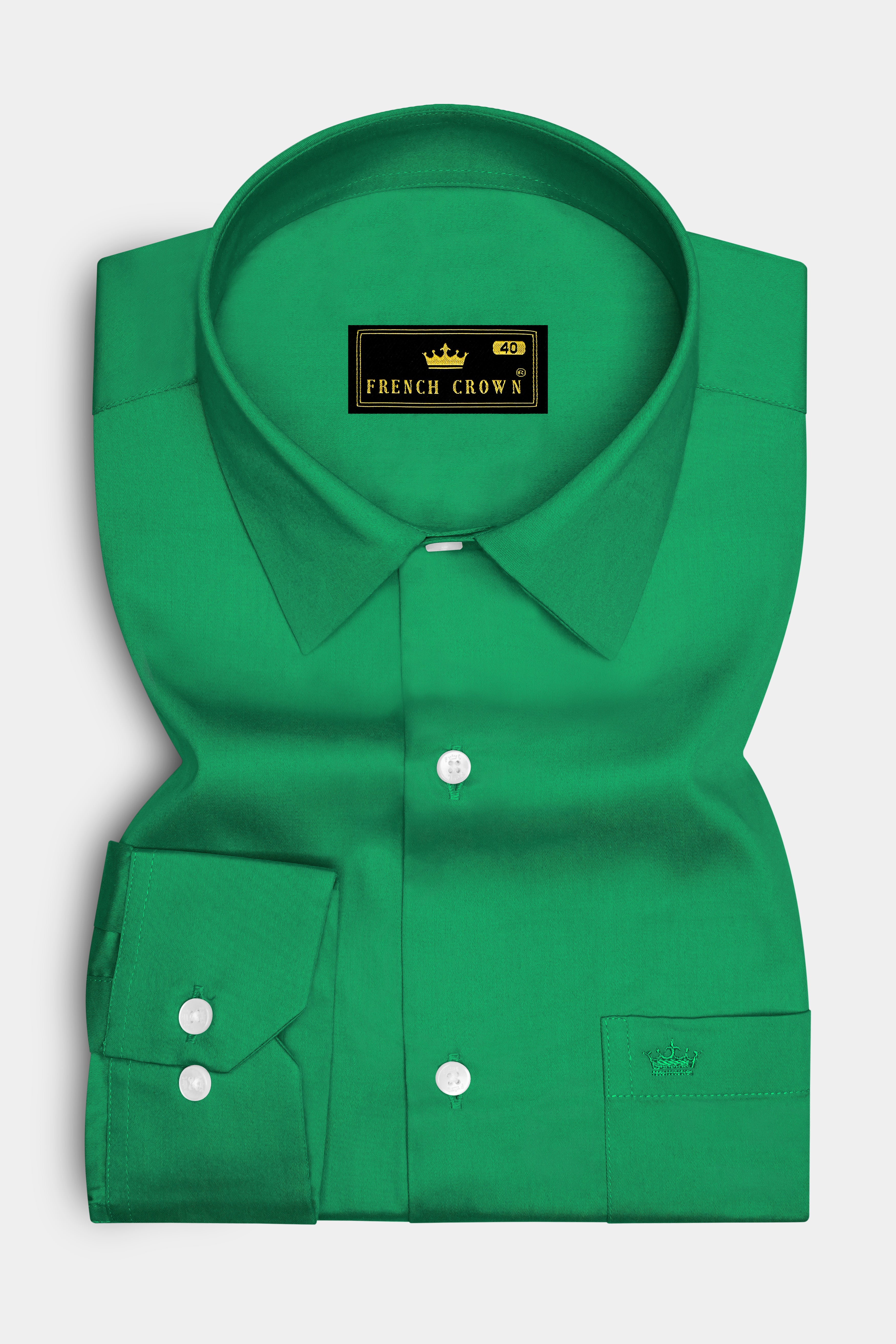 Emeron-Jewel Green Subtle Sheen Super Soft Premium Cotton Dress Shirt