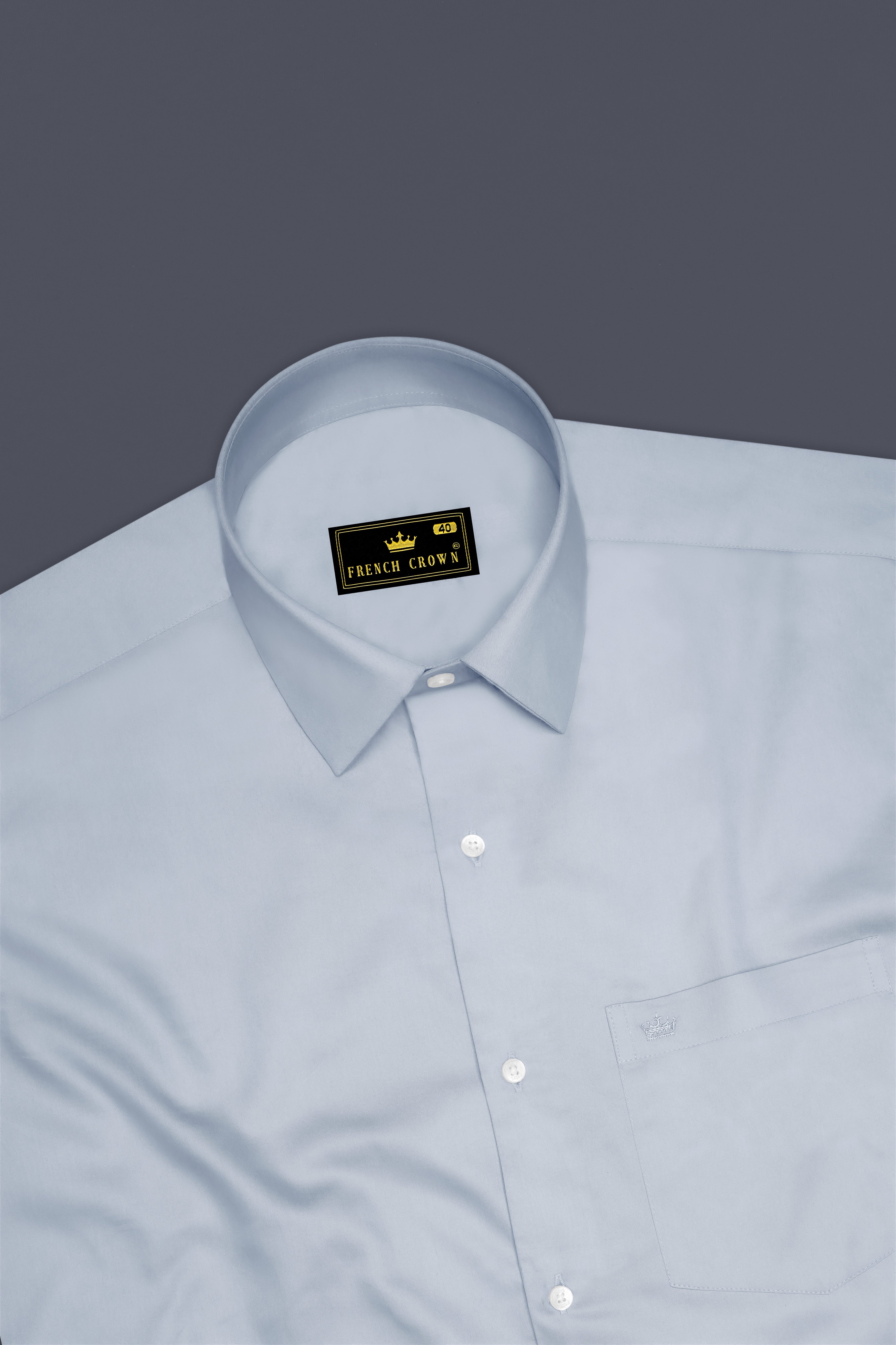 Aurecad-Cadet Gray Subtle Sheen Super Soft Premium Cotton Dress Shirt