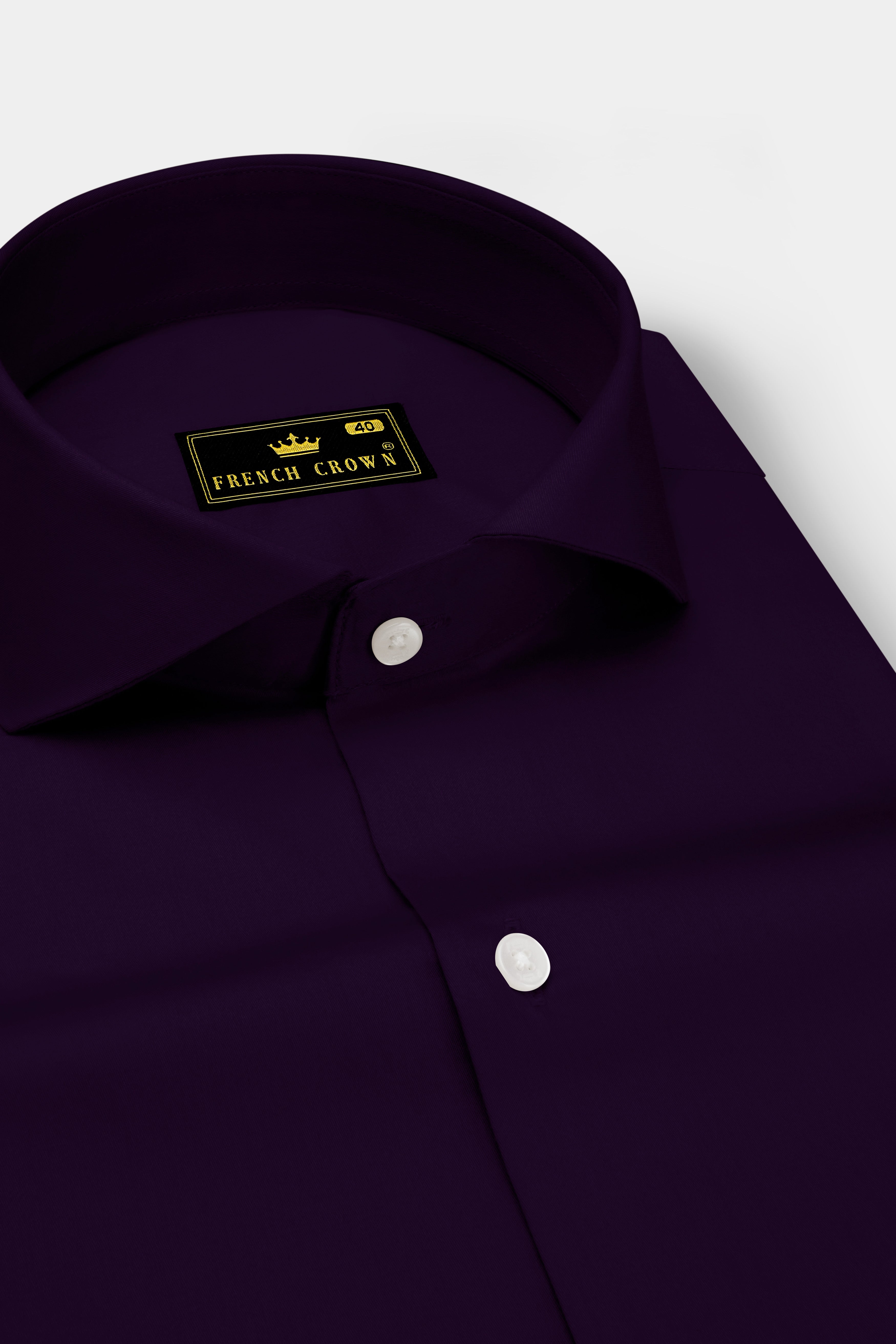Violoro-Ebnoy Purple Subtle Sheen Super Soft Premium Cotton Cut Away Collar Dress Shirt